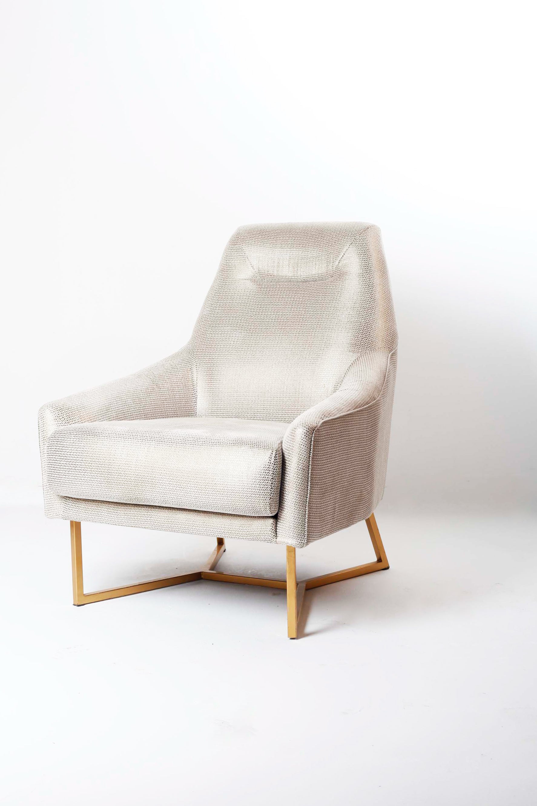 GREY ARMCHAIR WITH GOLD SPECKLES & LEGS (2 pieces available)