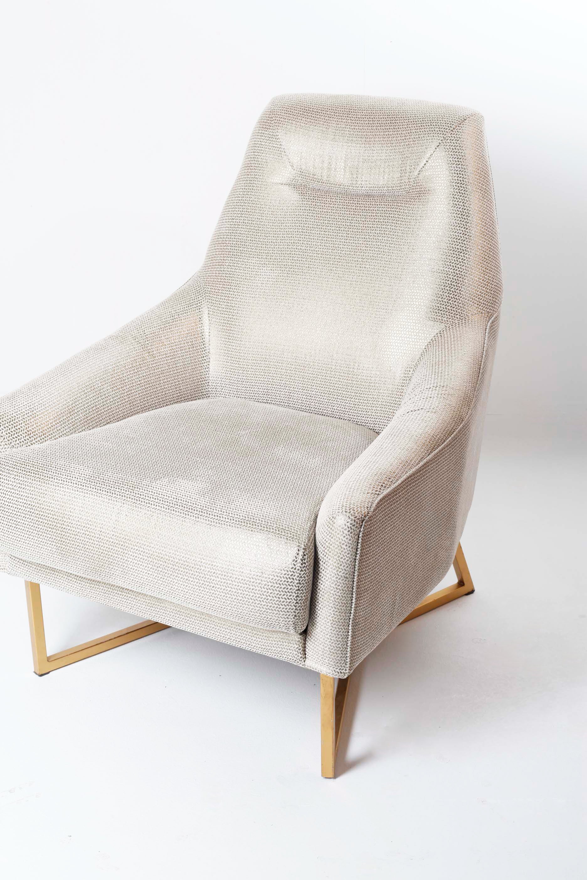 GREY ARMCHAIR WITH GOLD SPECKLES & LEGS (2 pieces available)