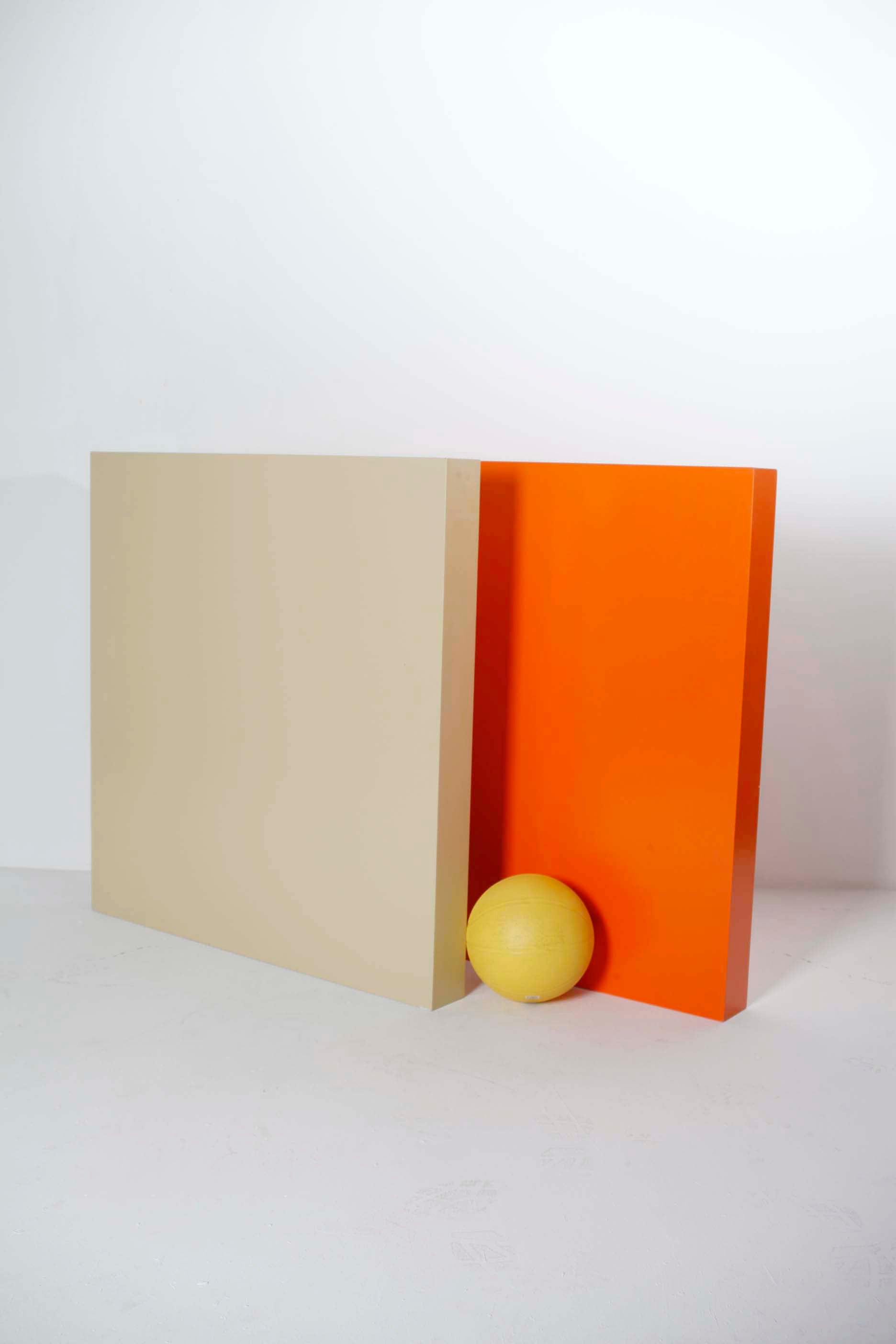 Square Block Plinth in Orange (100cm x 100cm)