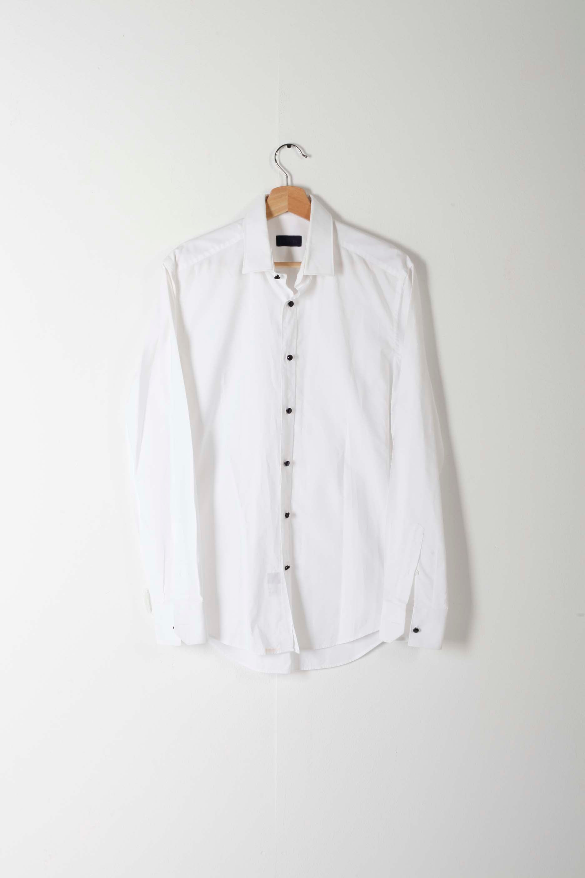 Premium Lanvin Designer White Tuxedo Shirt