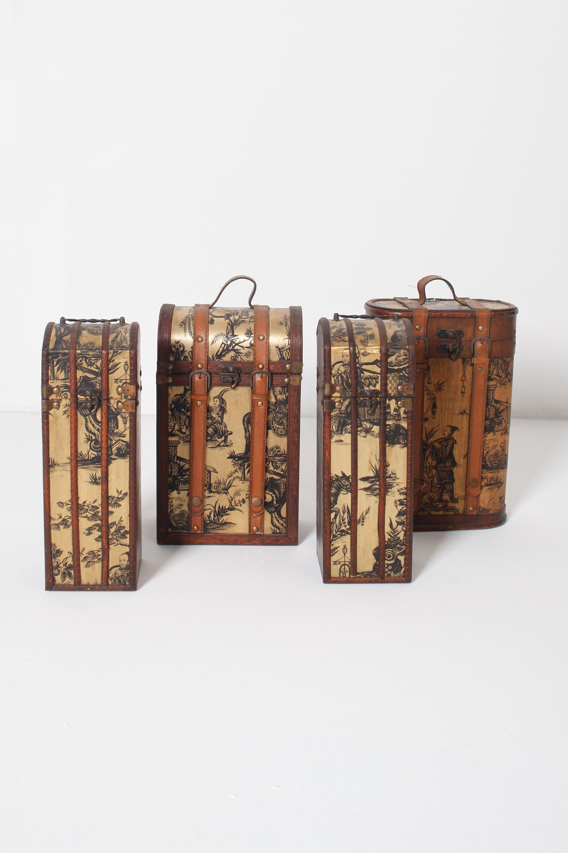 Set of Vintage Chinese Wooden Boxes (4 pieces)