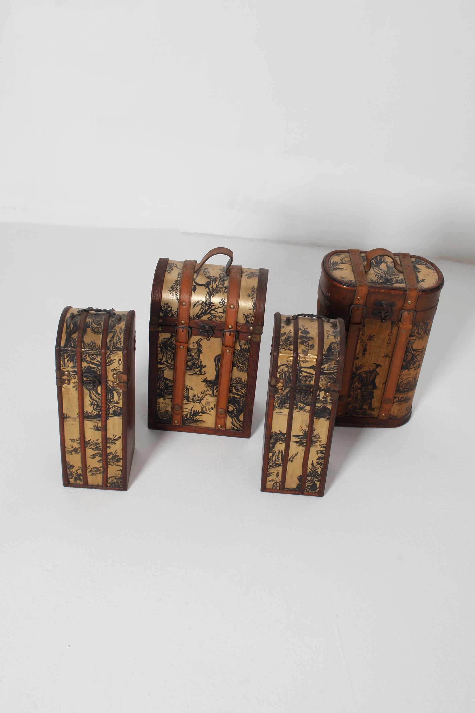 Set of Vintage Chinese Wooden Boxes (4 pieces)