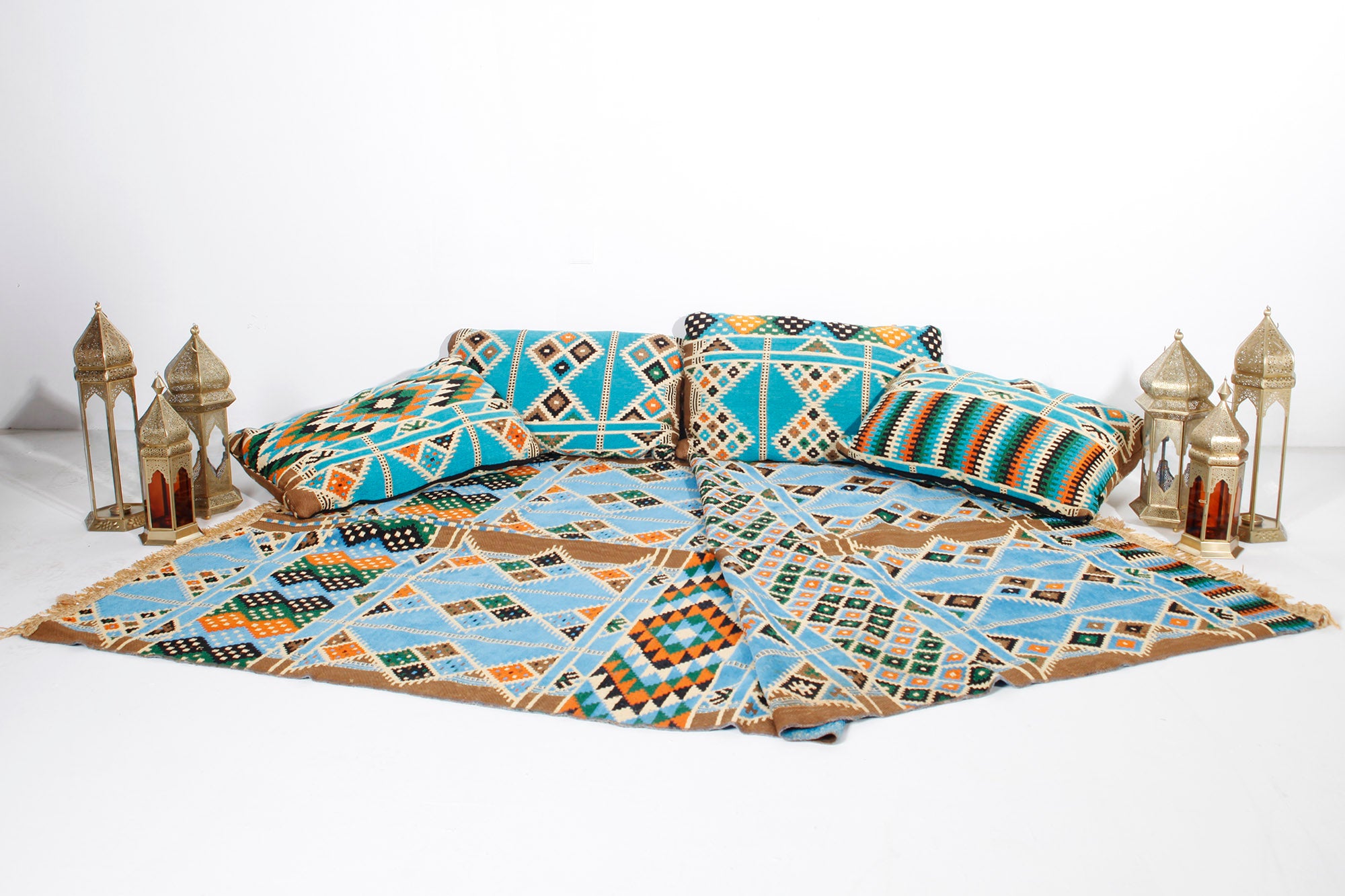 Arabic Majlis Floor Cushion Carpet Set ProppedUpRentals