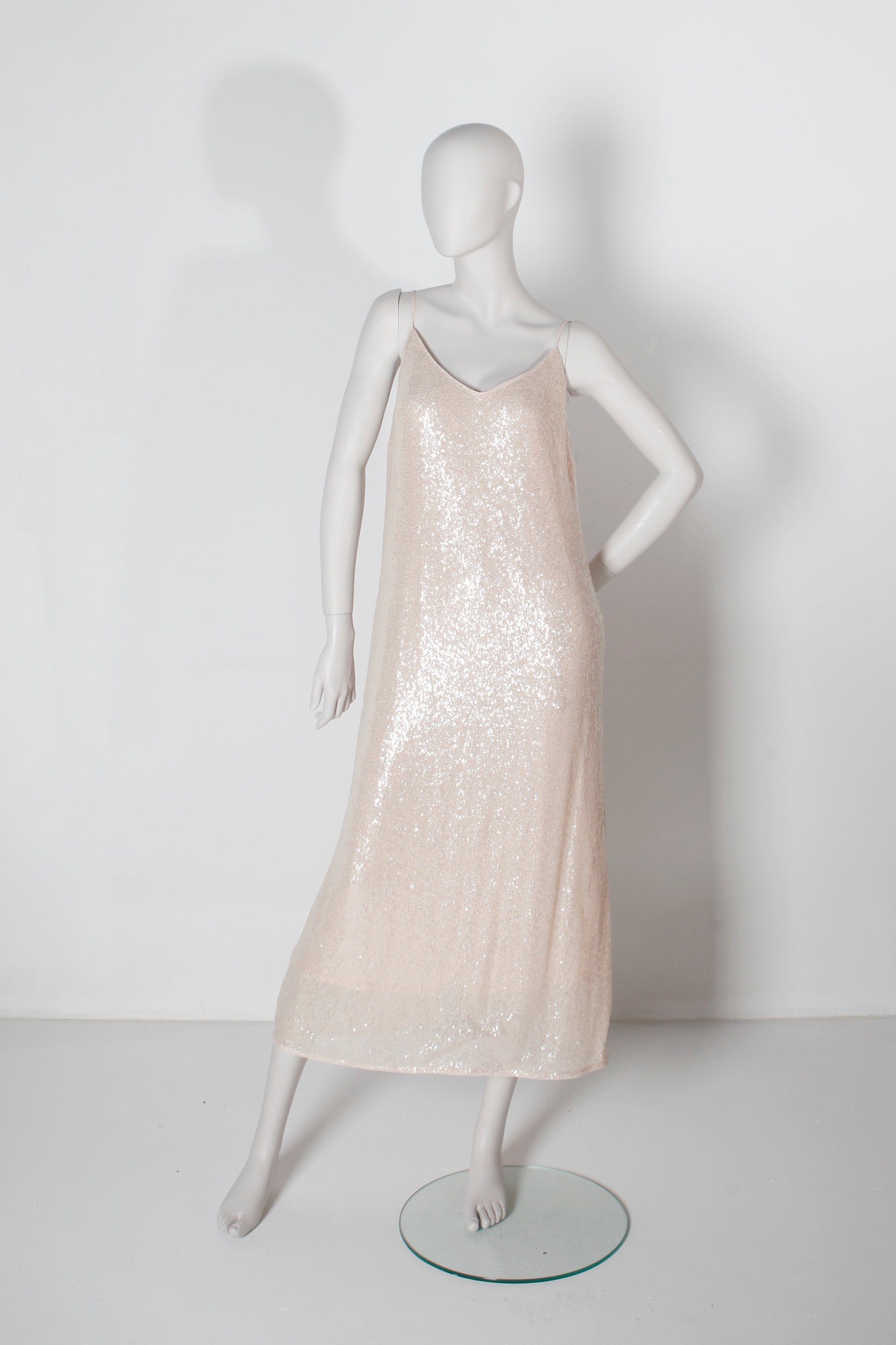 Pink Sequin Slip Dress