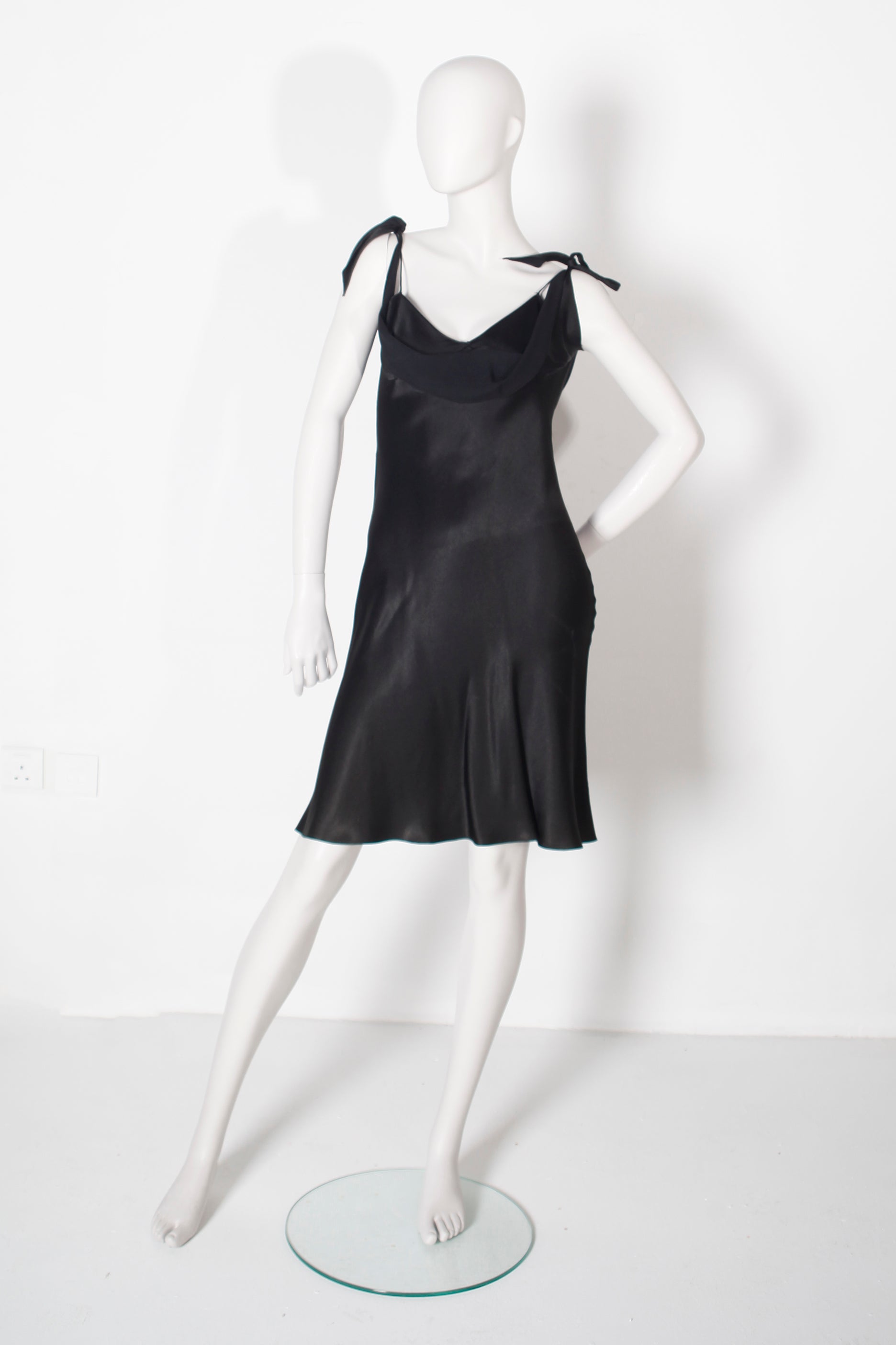 Vintage John Galliano Black Satin Dress (Eu38)