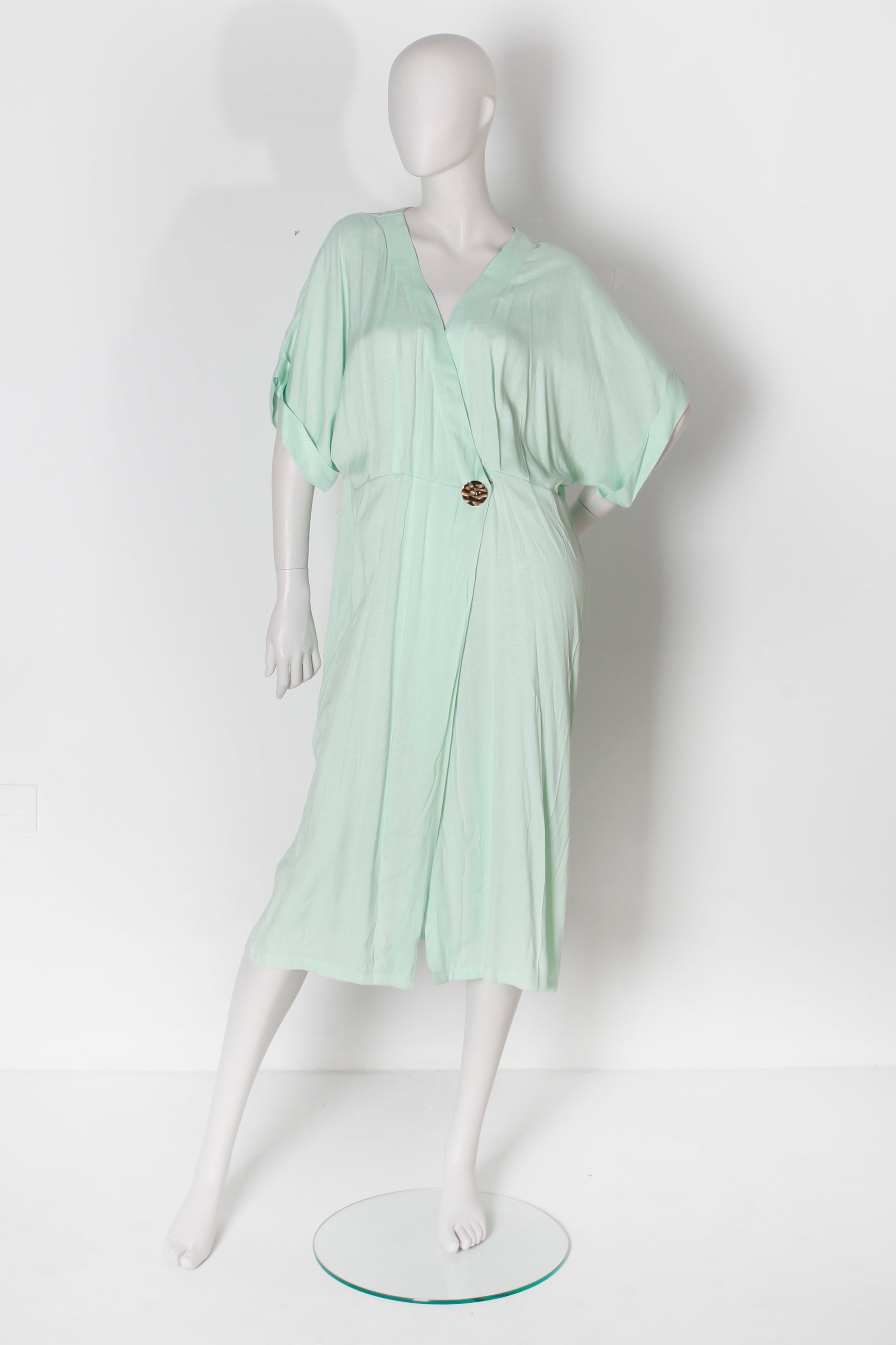 Mint Green Kaftan with Button