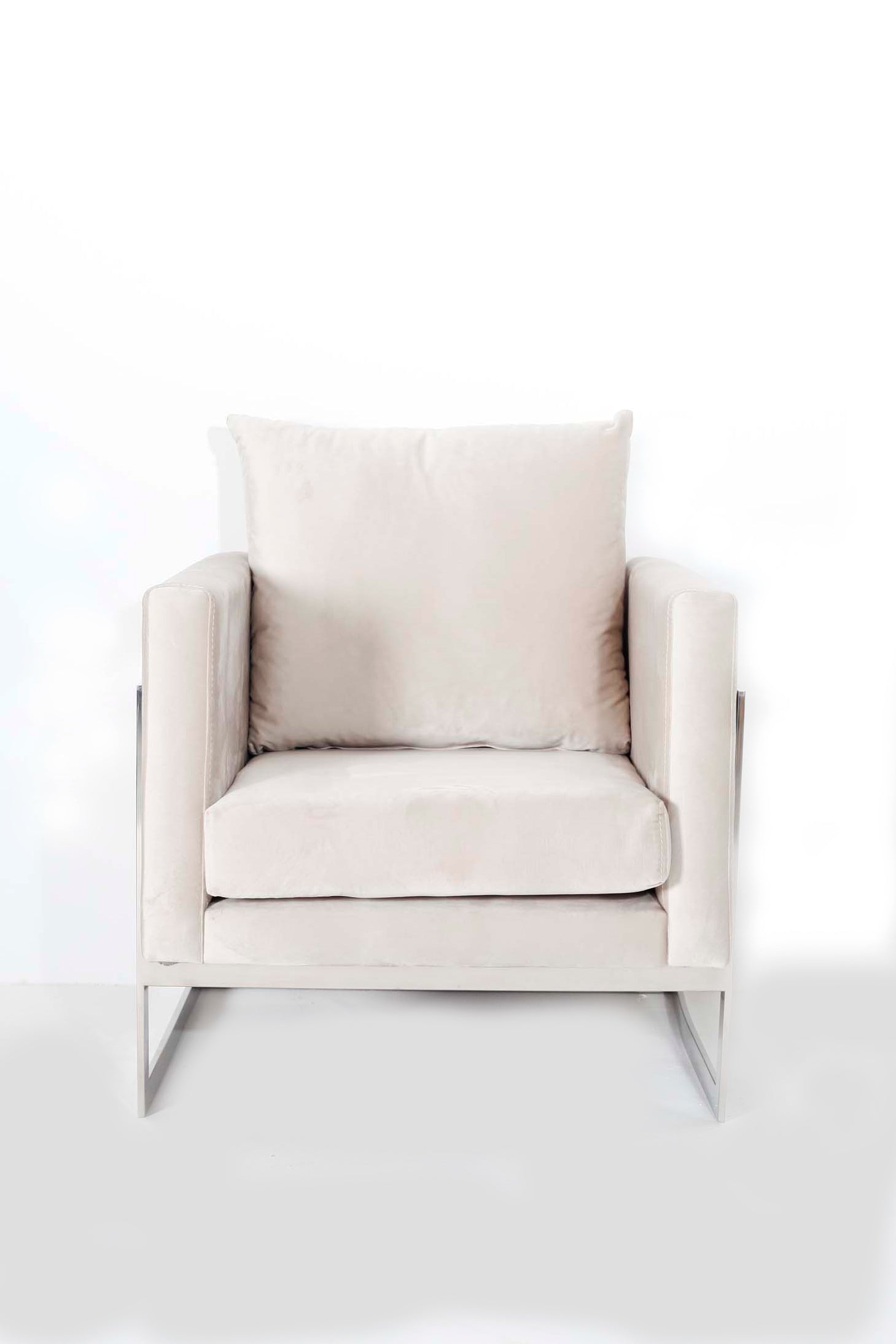 Luxe Blush/Beige Suede Armchair