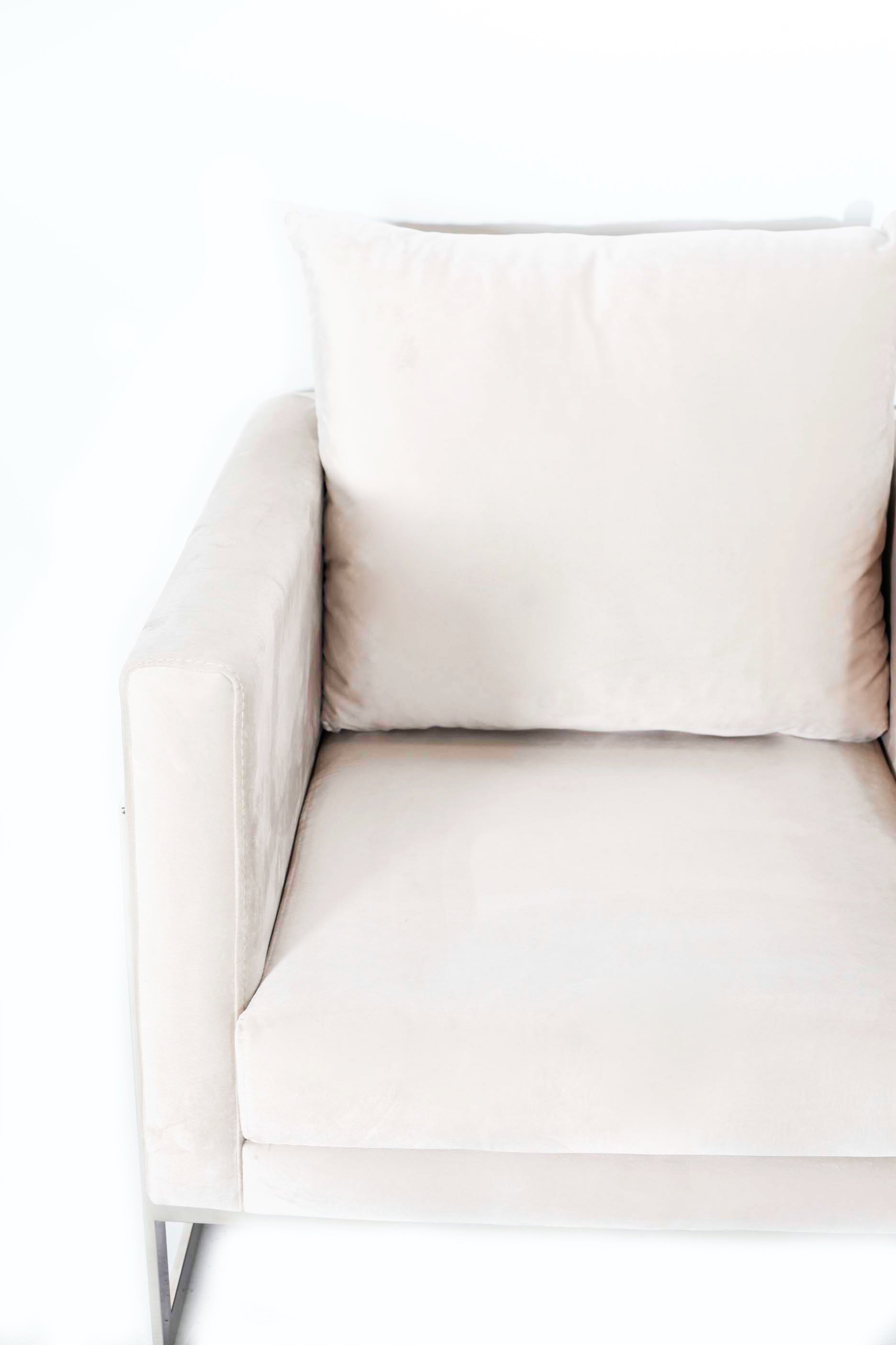 Luxe Blush/Beige Suede Armchair