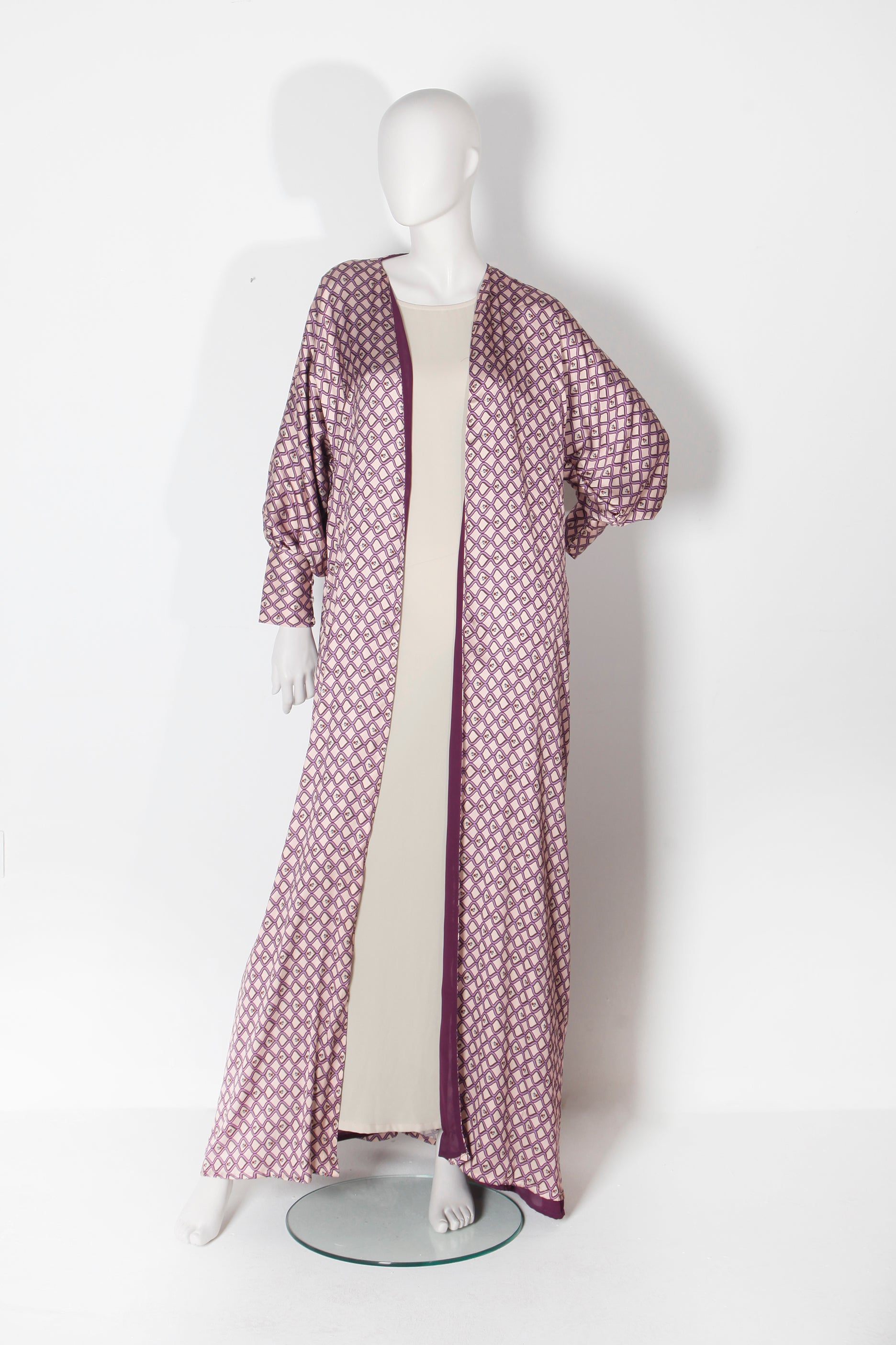 Purple printed abaya