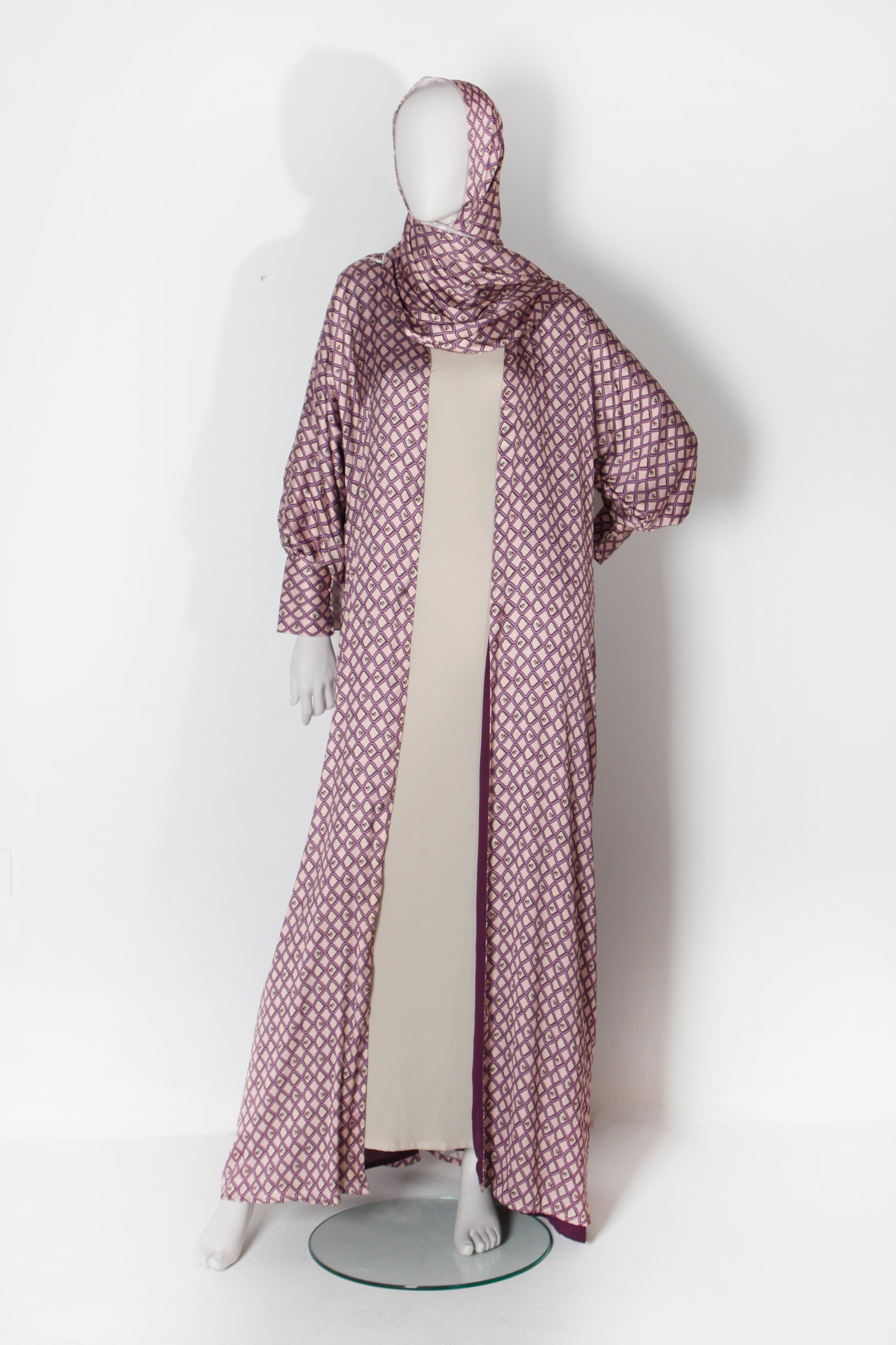 Purple printed abaya