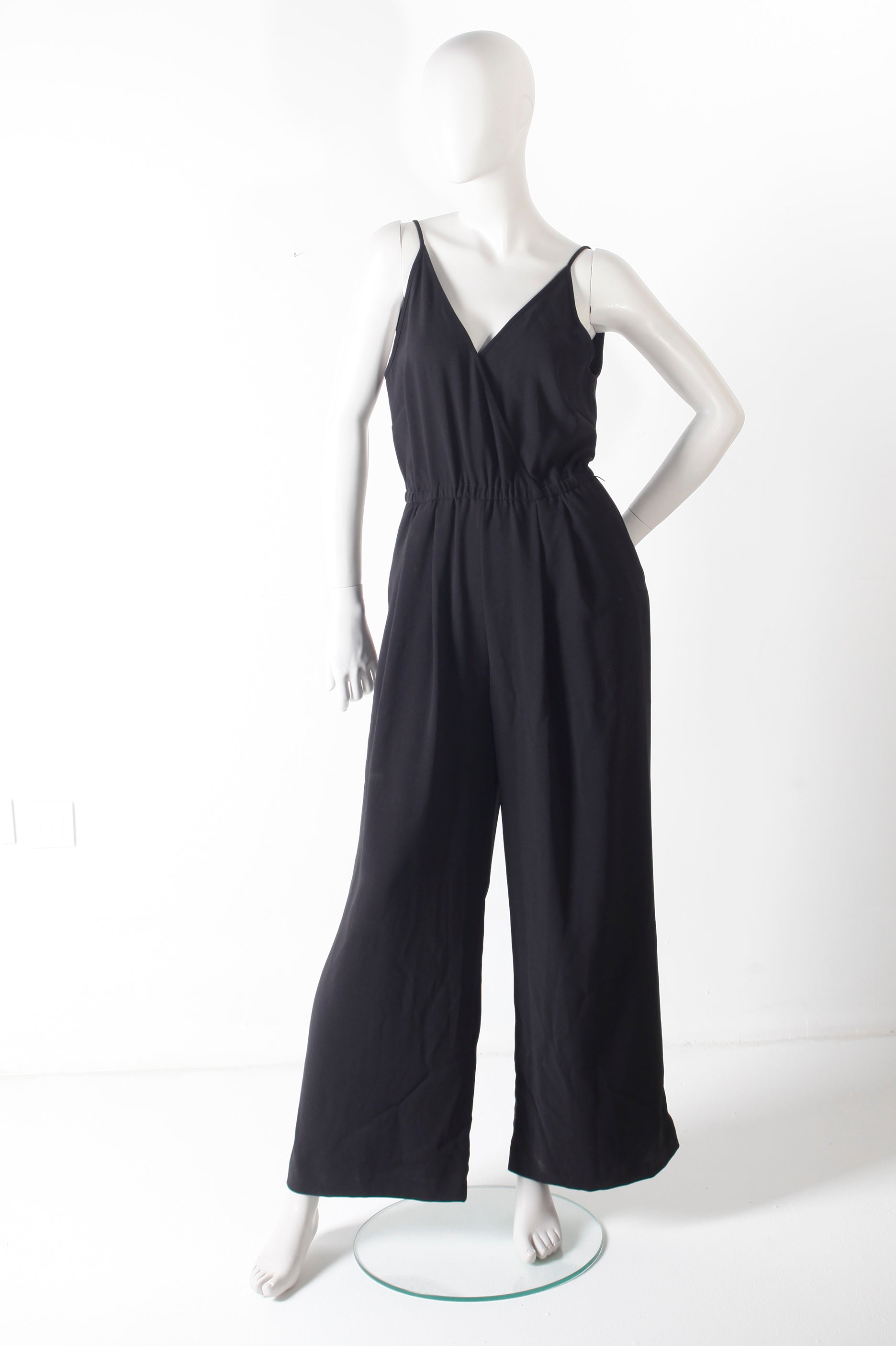 Black Strappy Jumpsuit with Wideleg Trousers