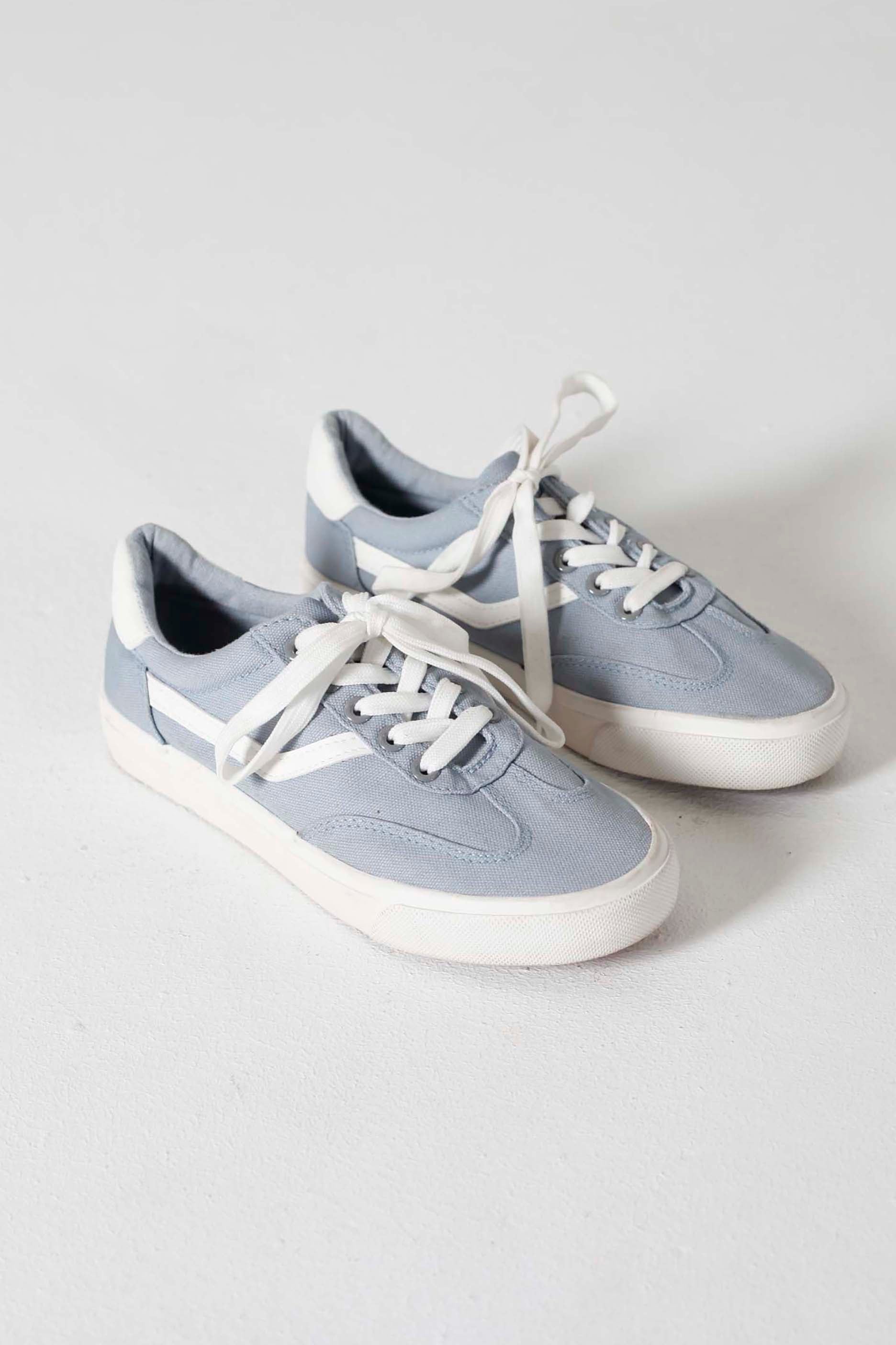 Blue/White Lace-Up Sneaker