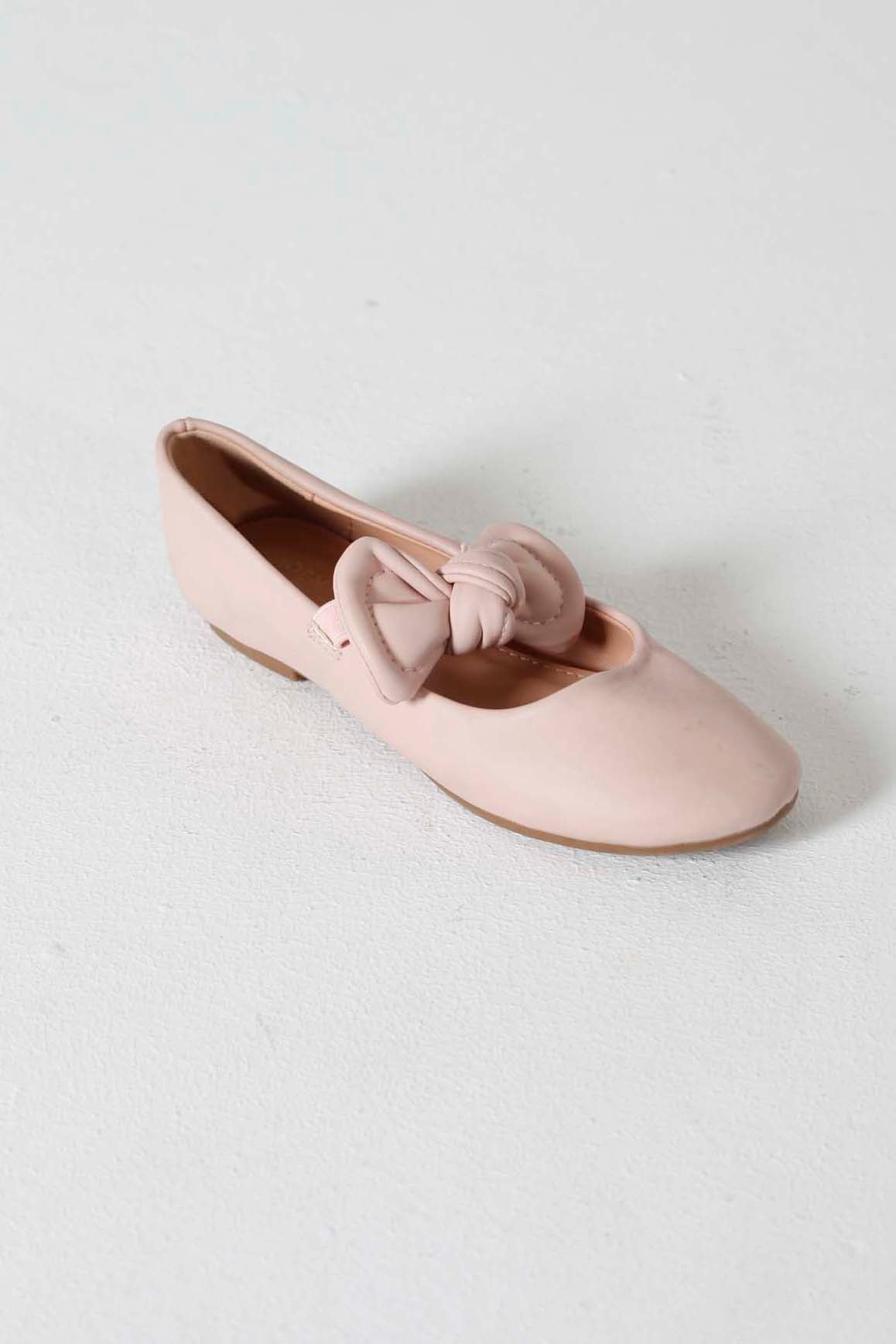 Girls Pink Flats with Bow