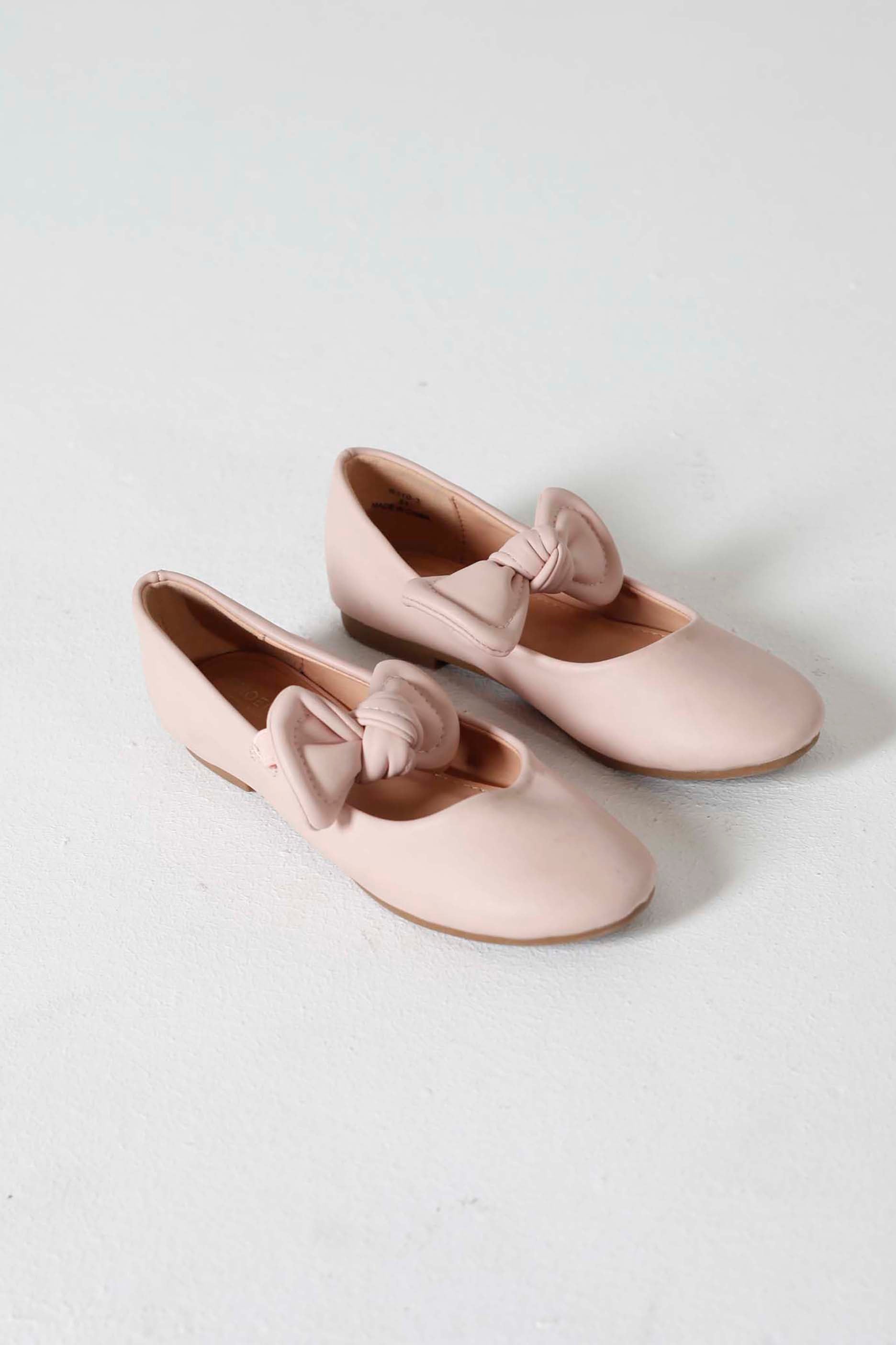 Girls Pink Flats with Bow