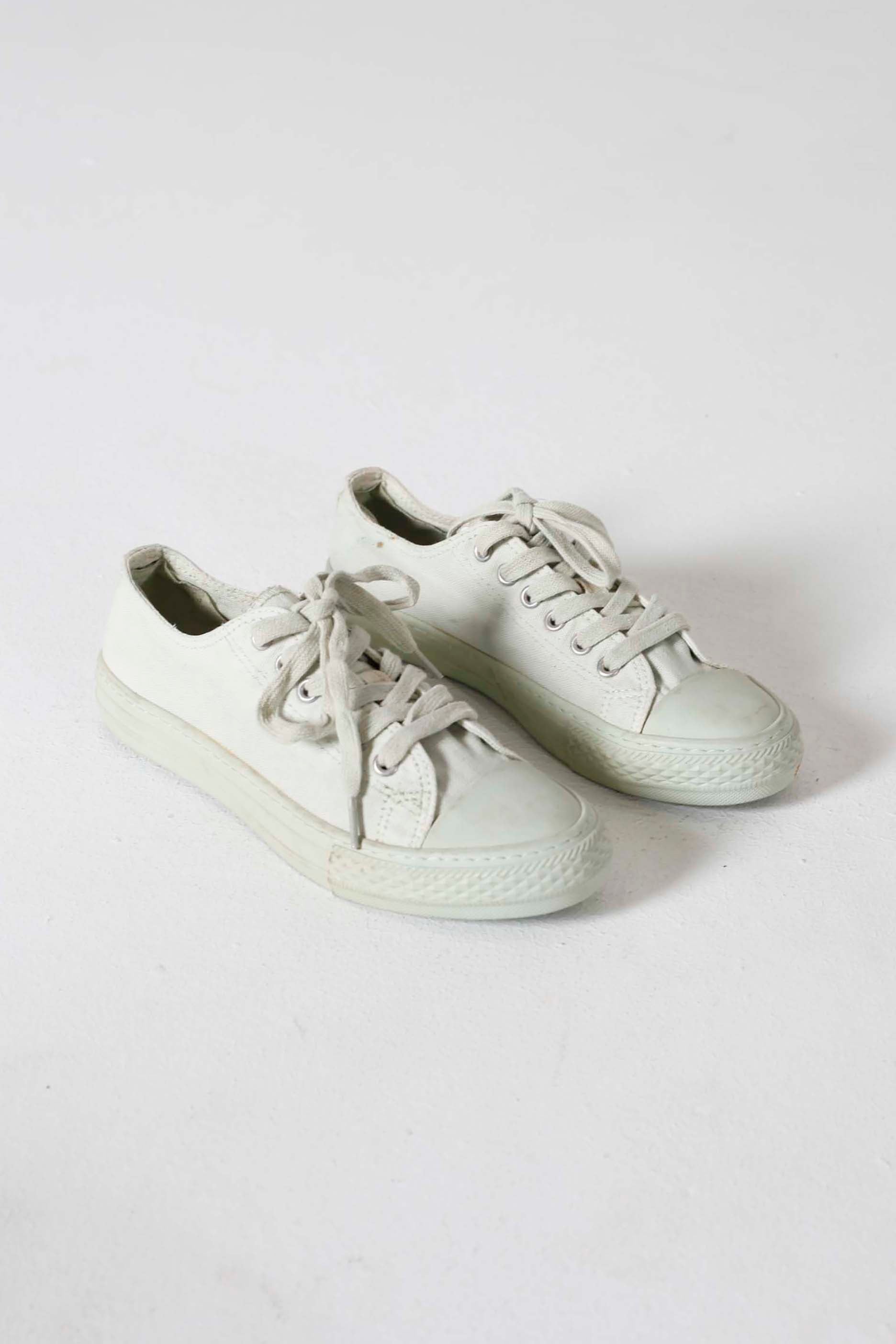 Kids Pale Green Lace Up Sneaker (Eu37)