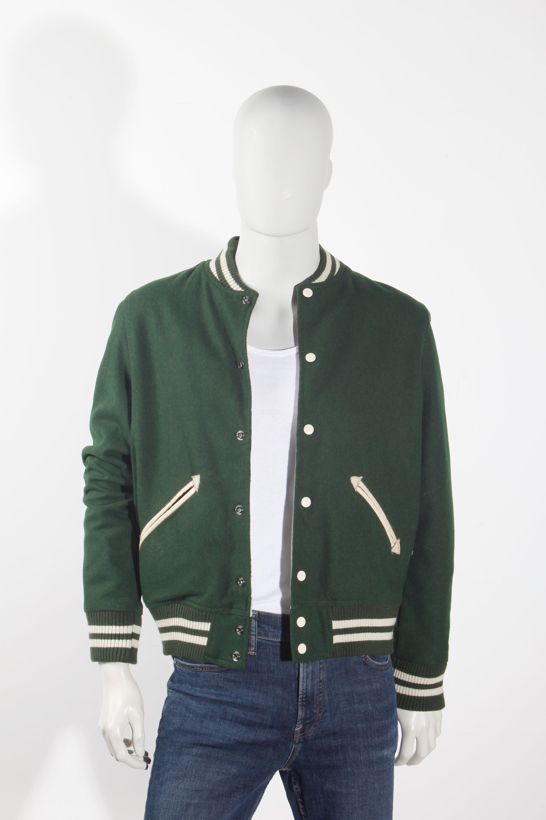 Green and White Varsity Jacket