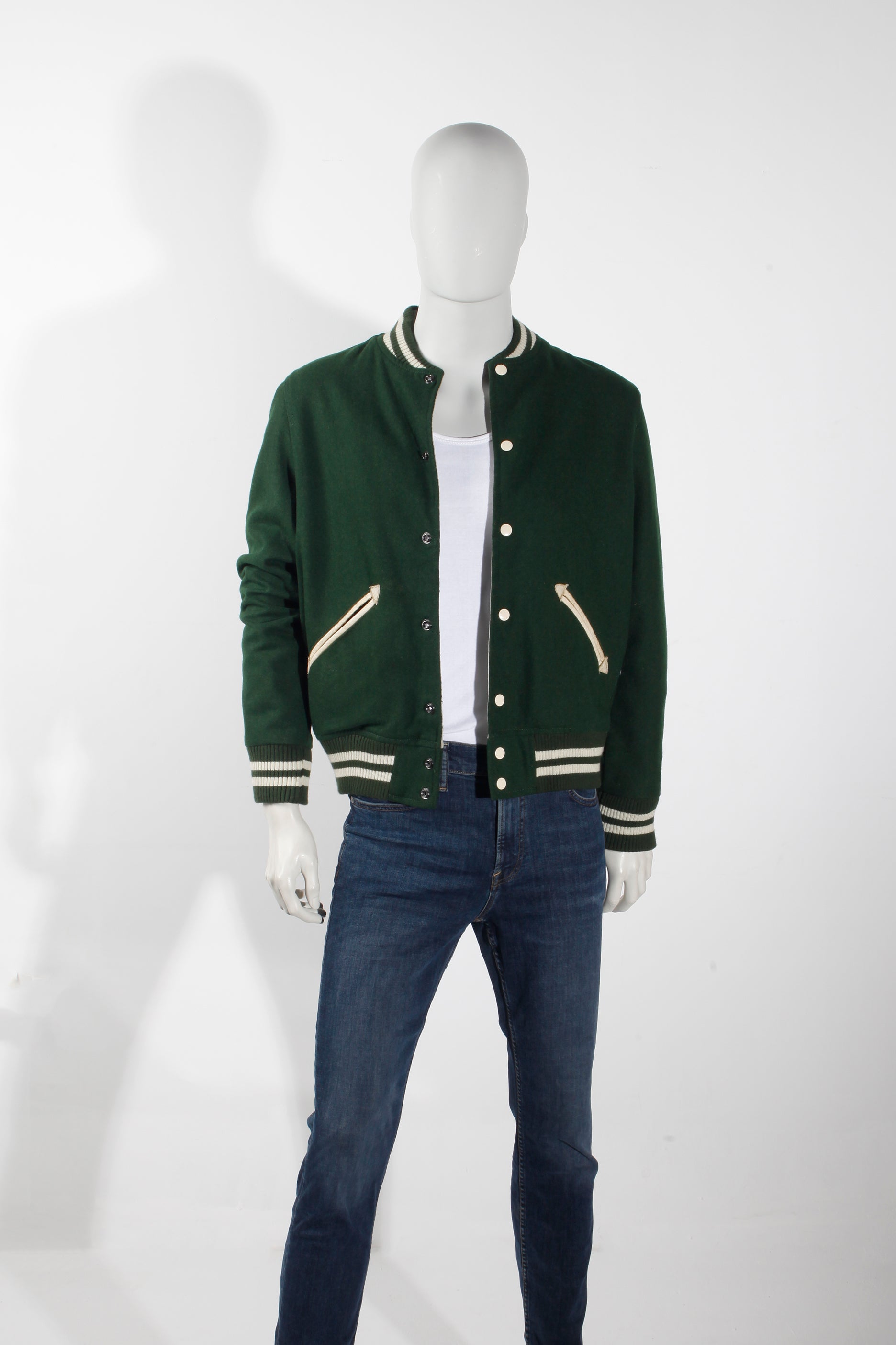 Green and White Varsity Jacket
