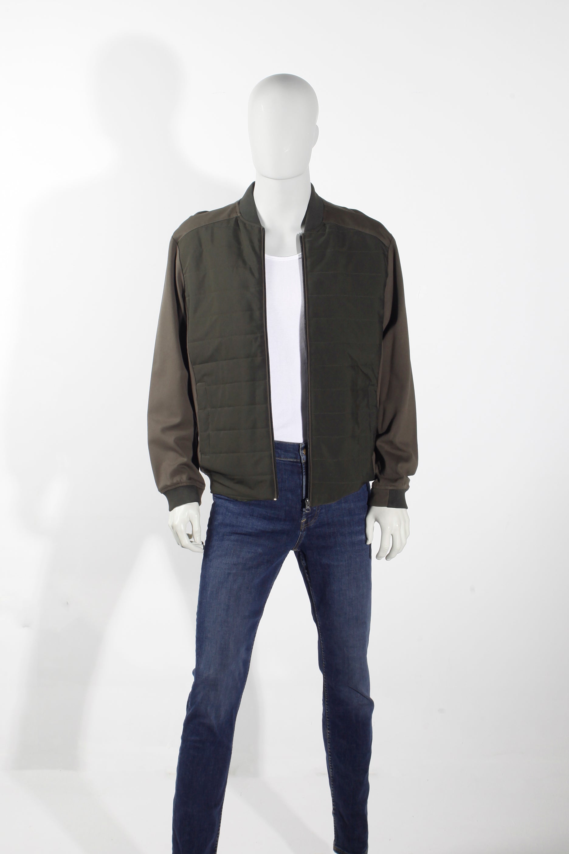 Khaki Green Bomber Jacket (Medium)