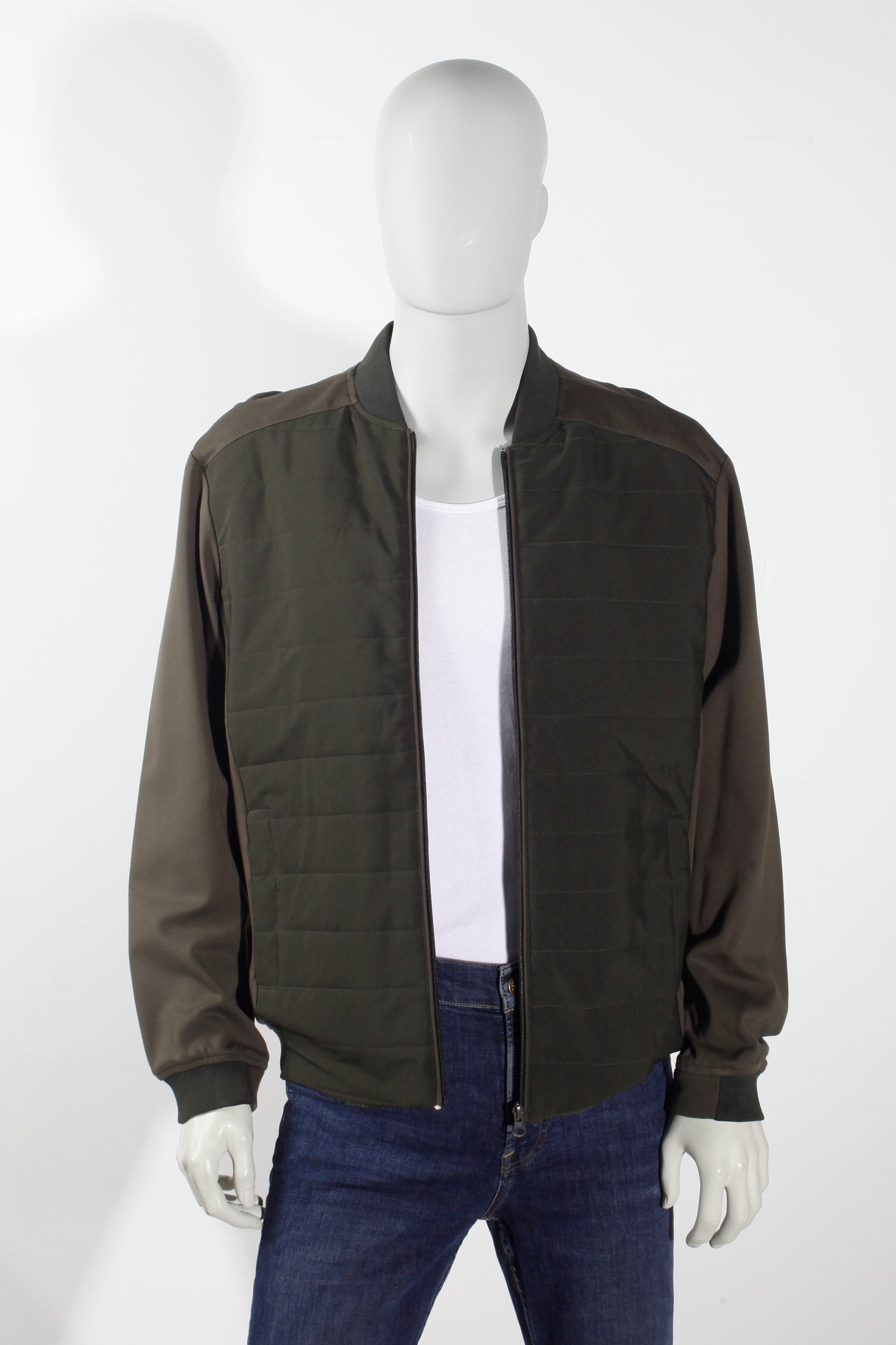 Khaki Green Bomber Jacket (Medium)