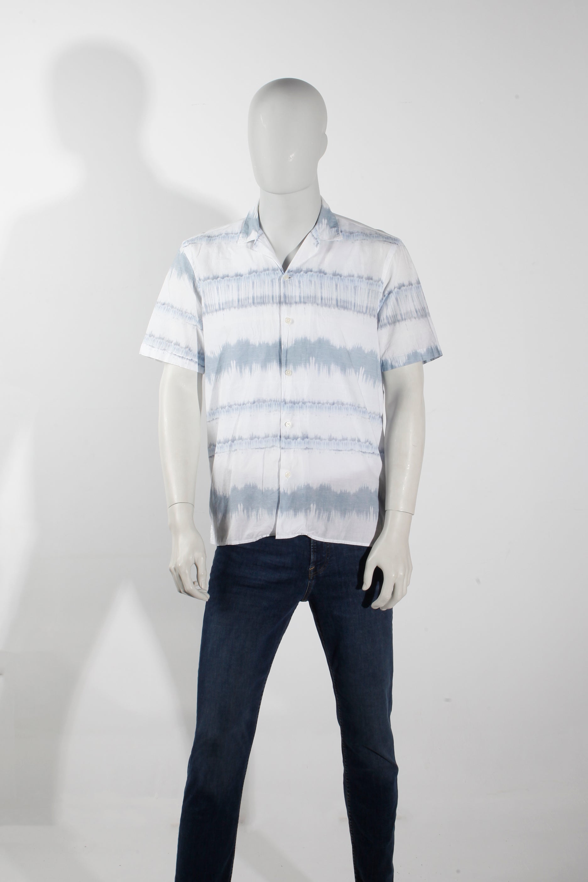 Tie Dye Blue White Print Shirt