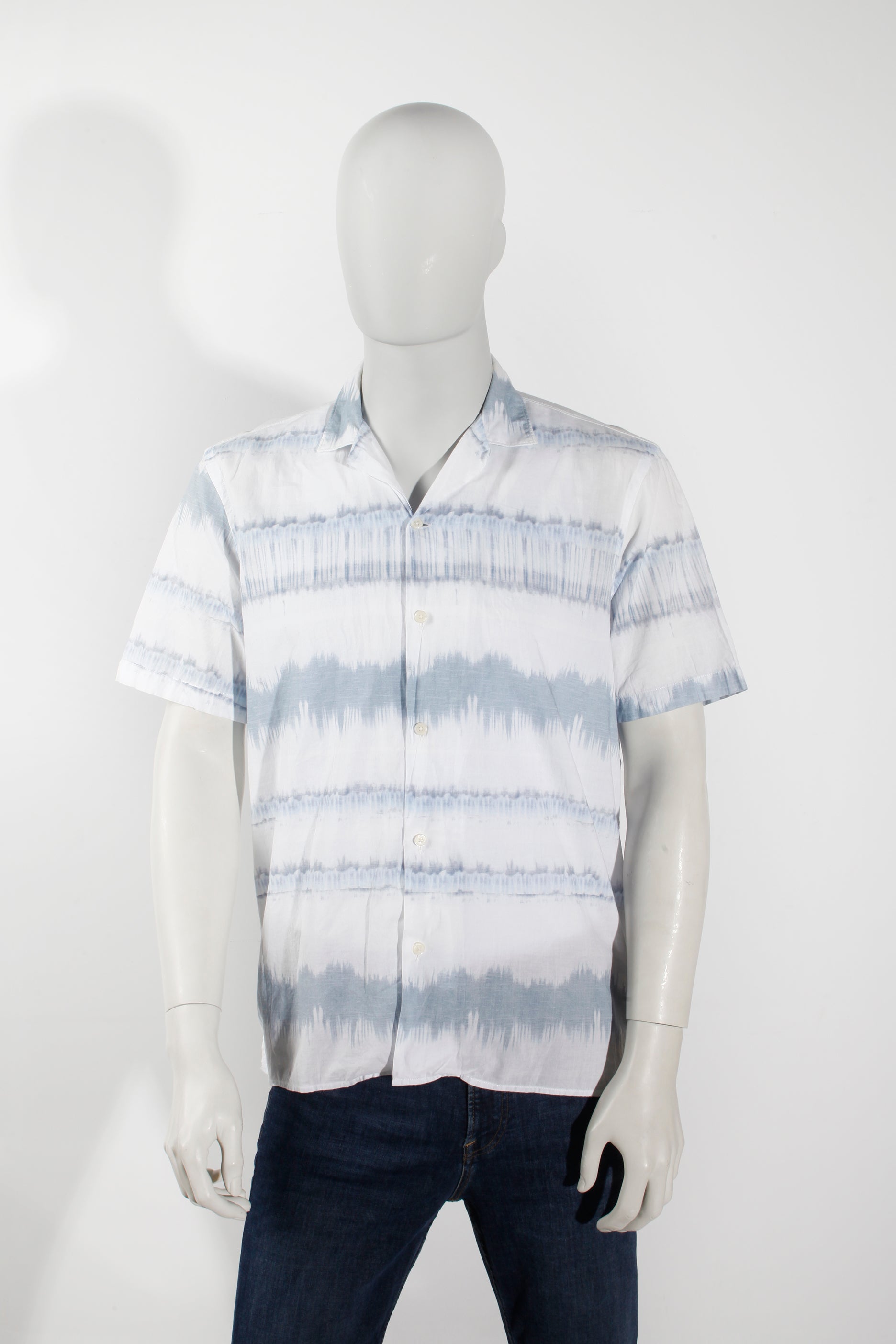 Tie Dye Blue White Print Shirt