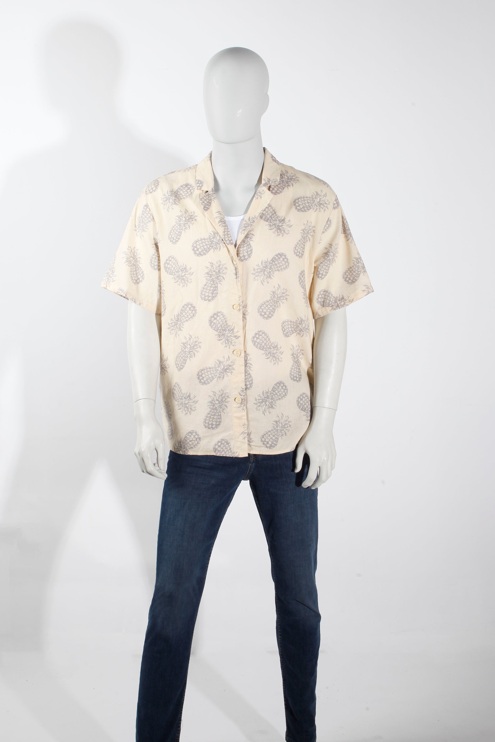 Yellow Pineapple Print Shirt (Medium)