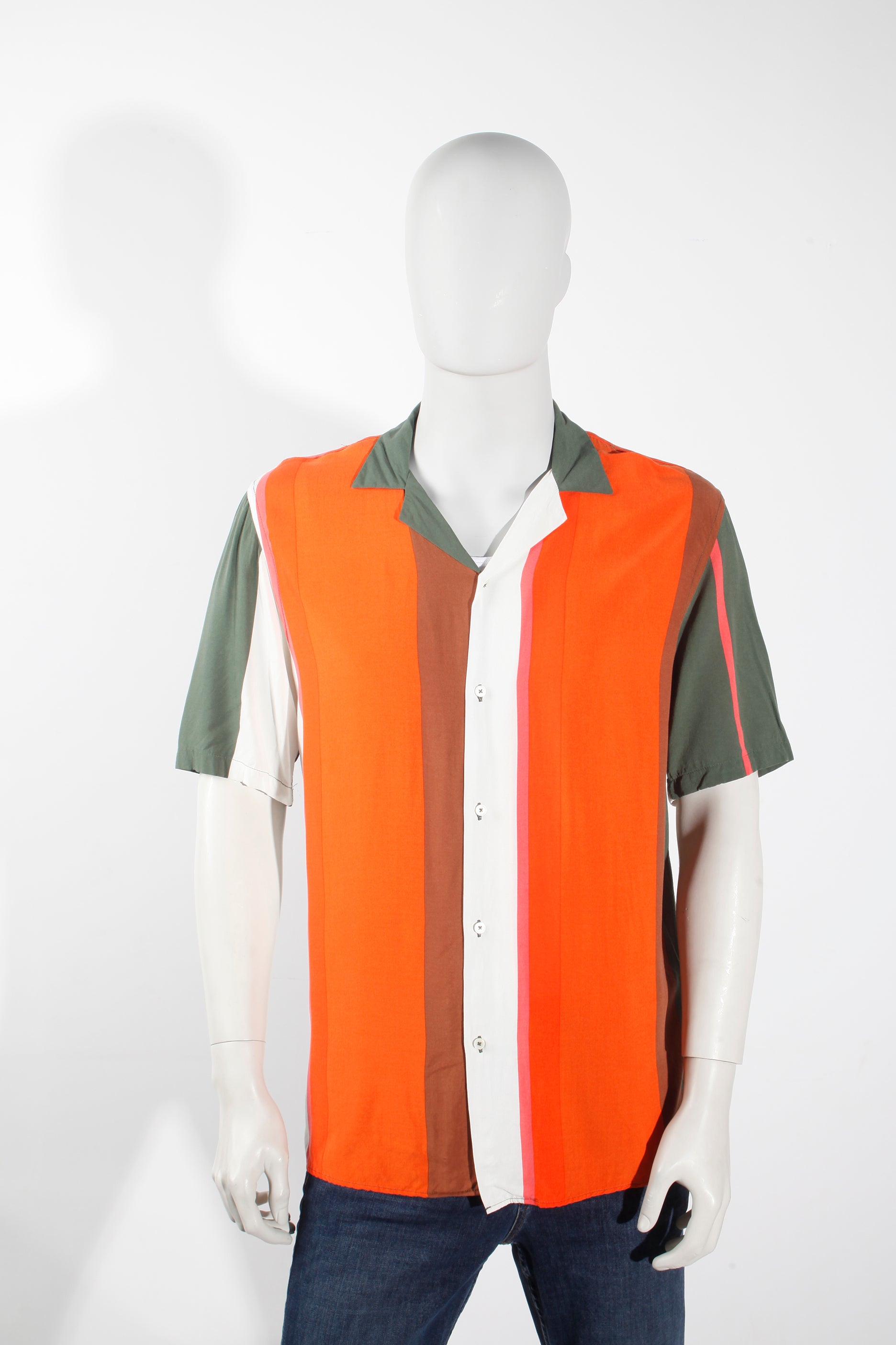 Men's Block Colour Striped Shirt (Medium)