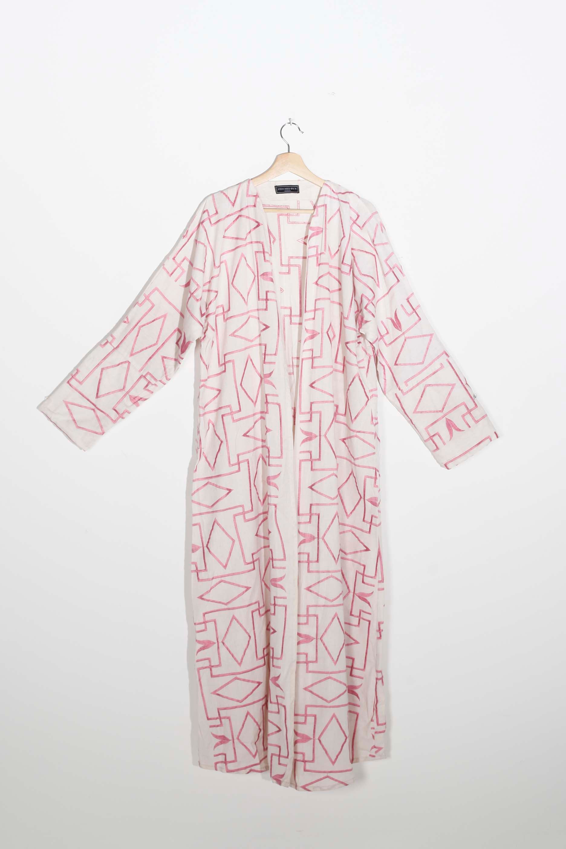 Pink Contemporary Graphic Print Abaya