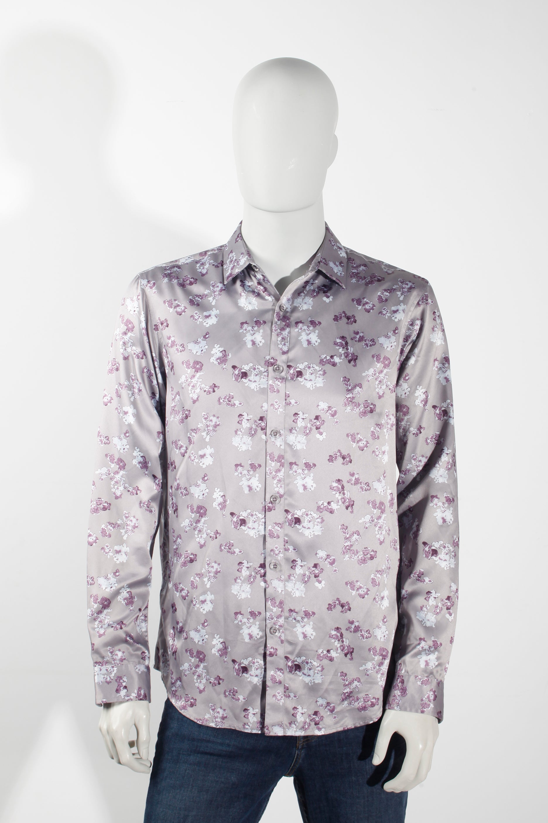 Men's Purple Floral Shirt (Medium)