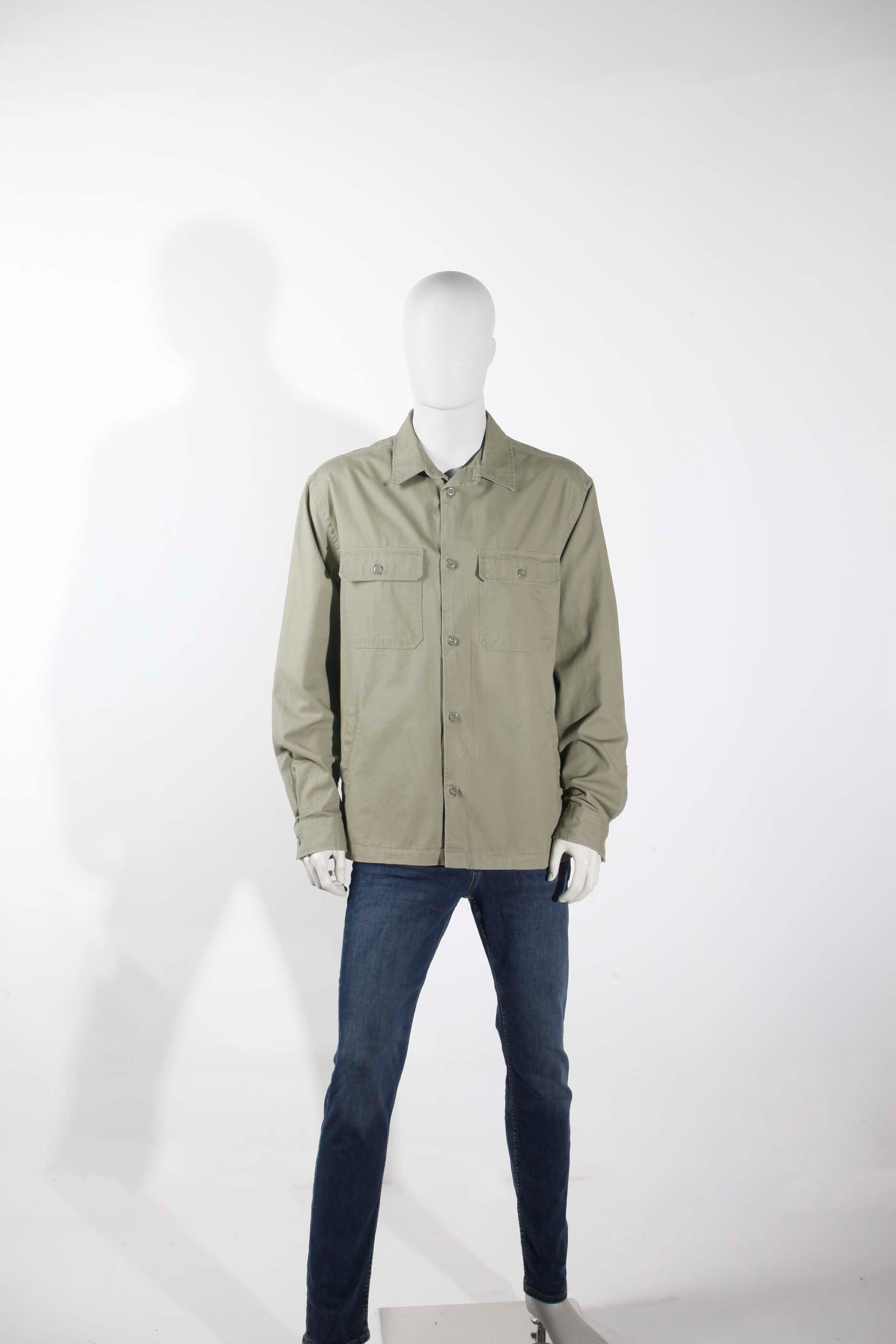 Mens Light Khaki Green Shirt (Large)