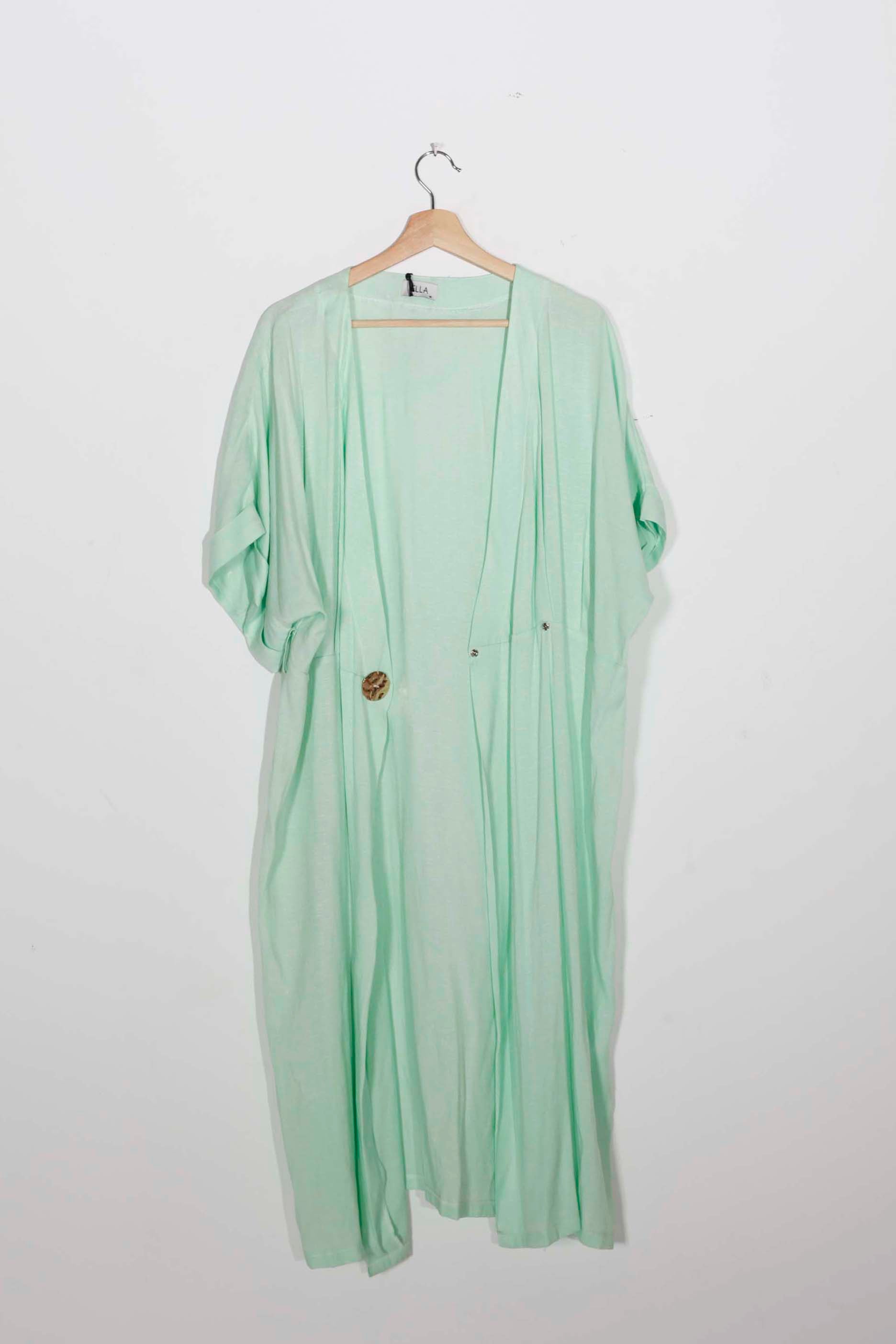 Mint Green Kaftan with Button