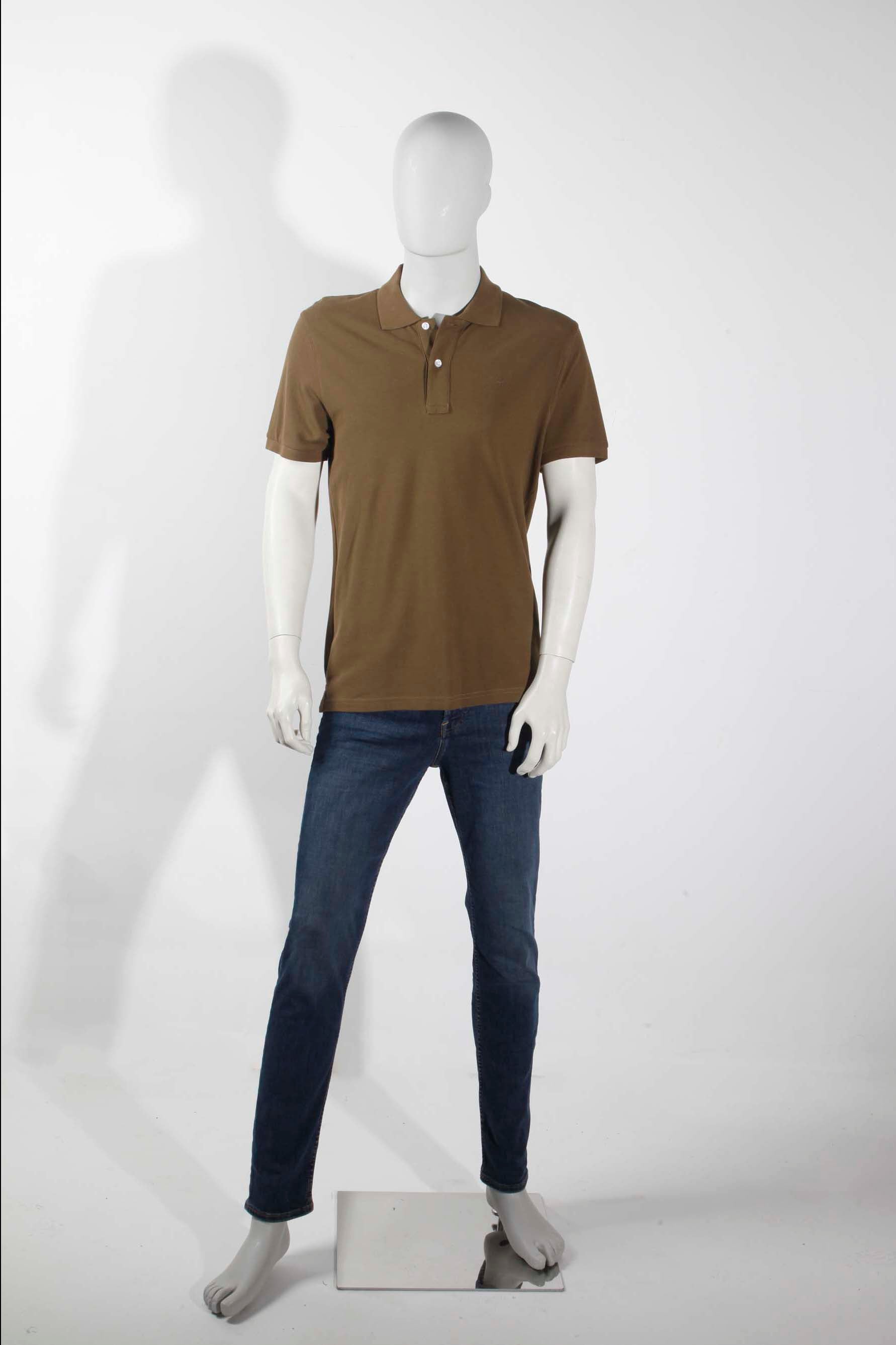 Mens Khaki Green Polo Shirt (Medium)