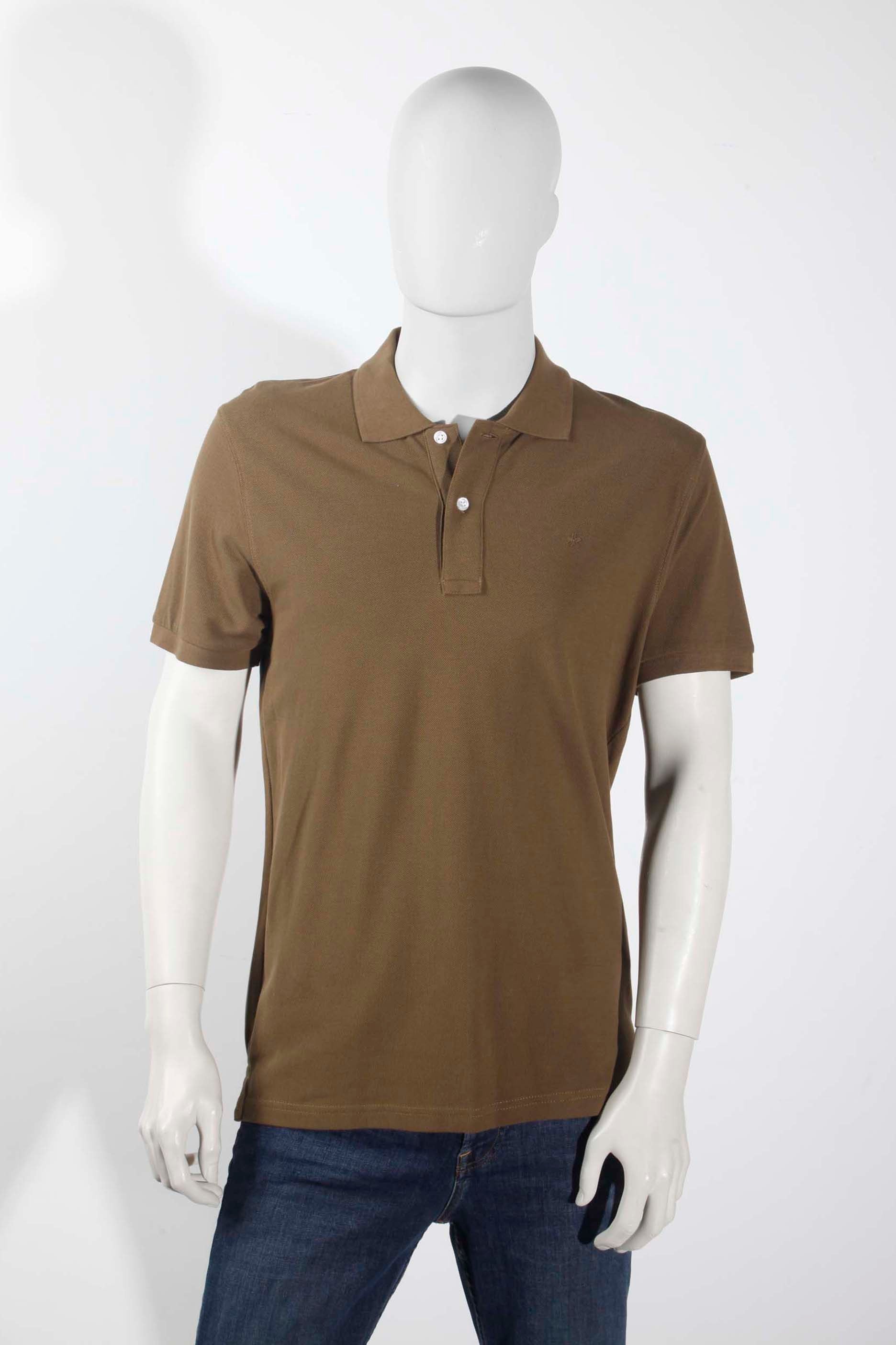 Mens Khaki Green Polo Shirt (Medium)