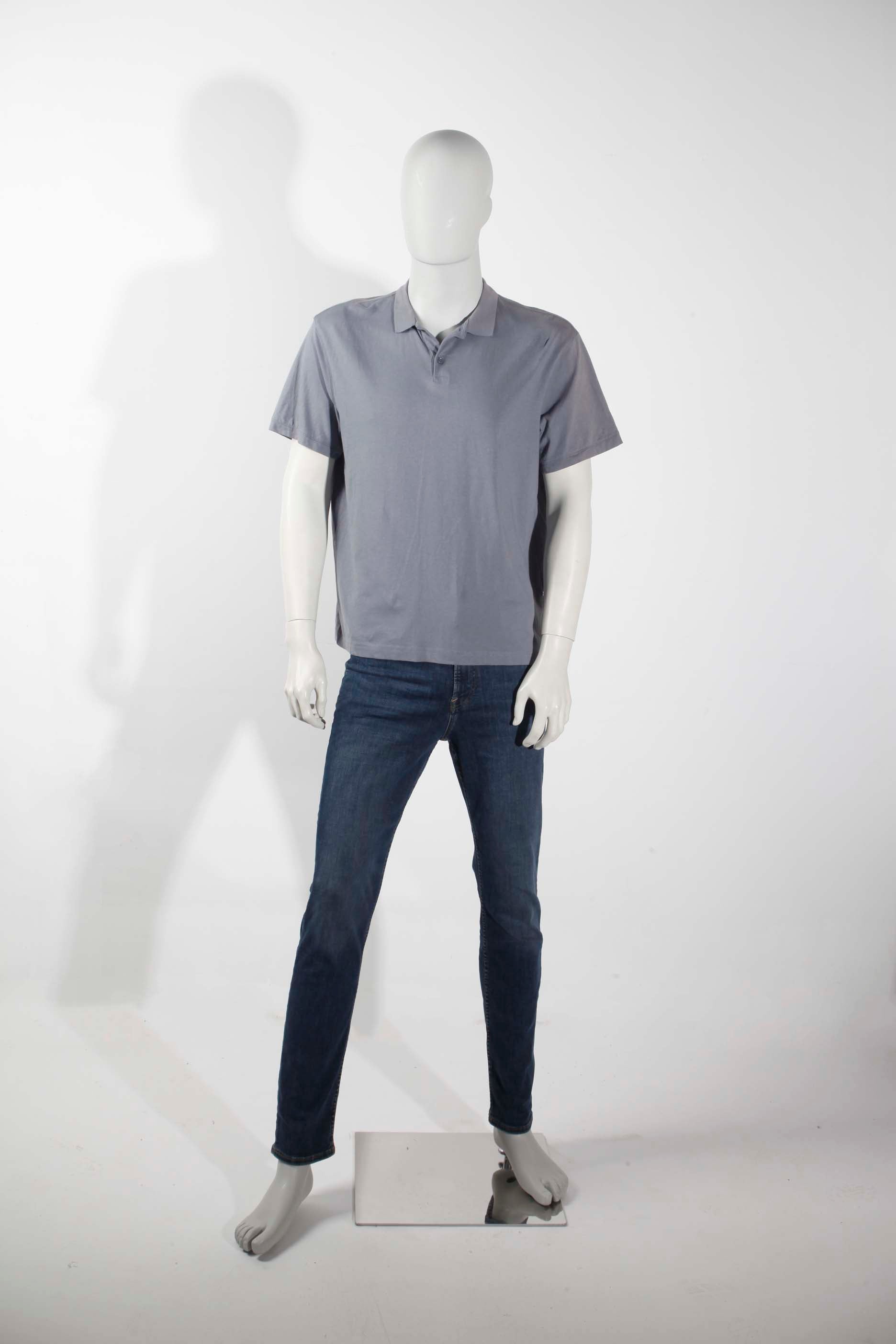 H&M Blue-Grey Polo Shirt (Medium)