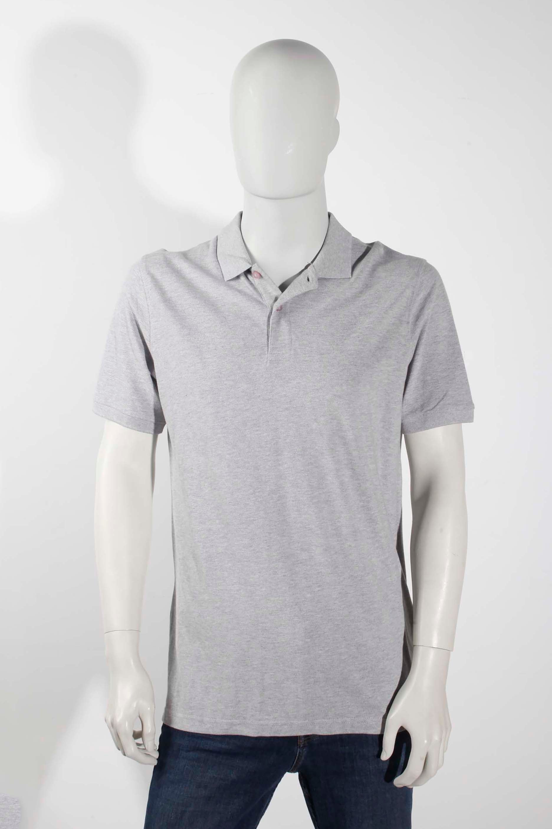 Mens Light Grey Polo Shirt (Medium)