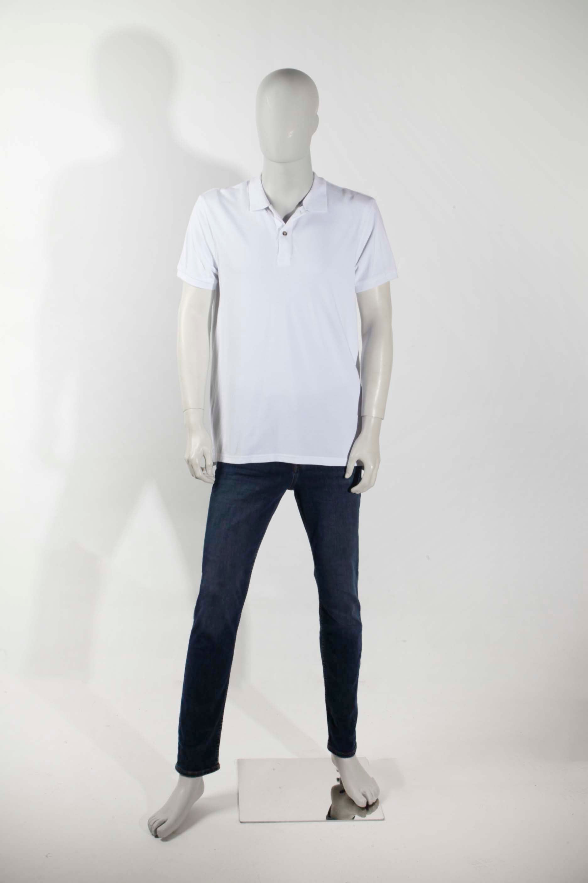 Mens White Polo Shirt (Large)