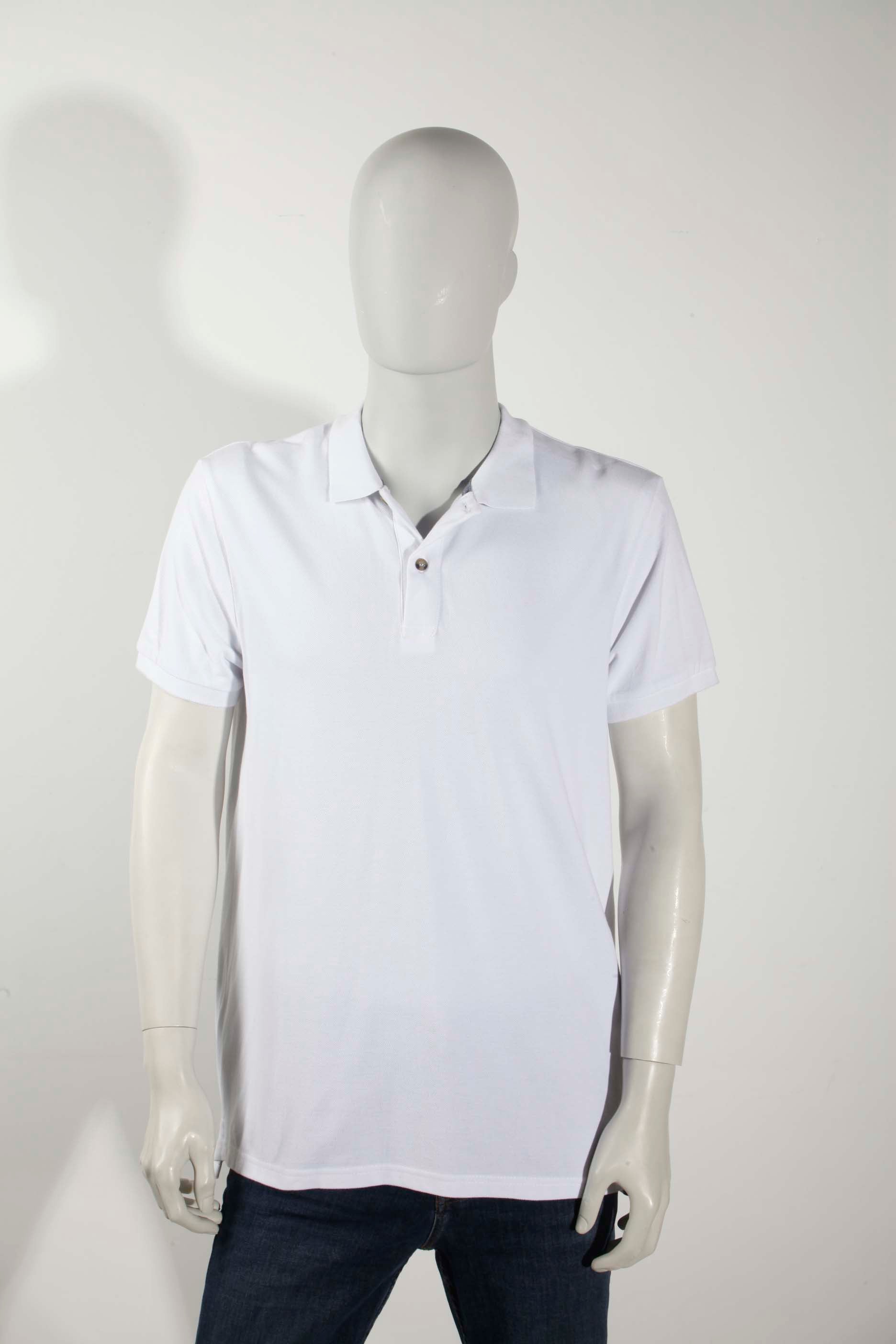 Mens White Polo Shirt (Large)