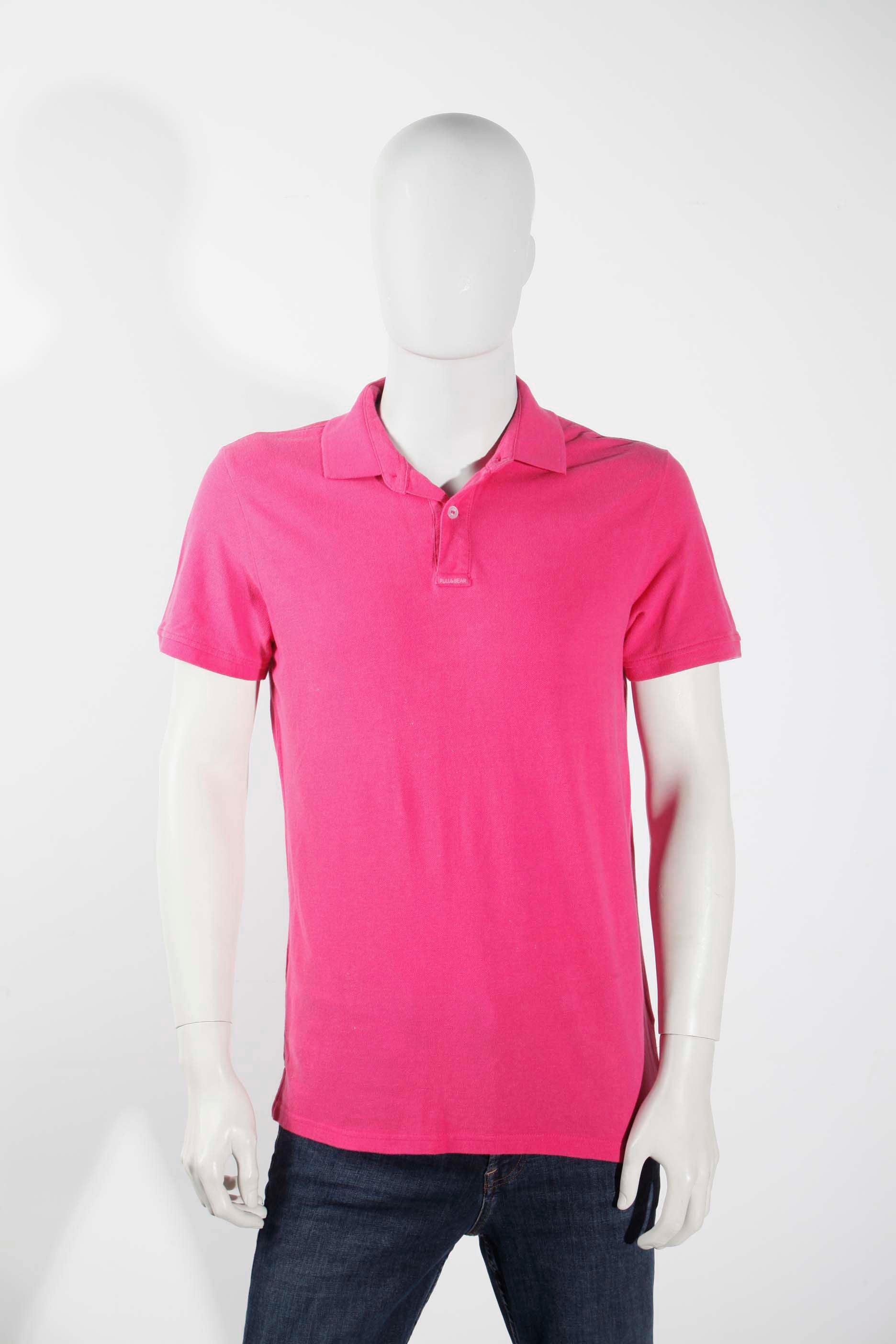 Mens Bright Pink Polo Shirt (Large)