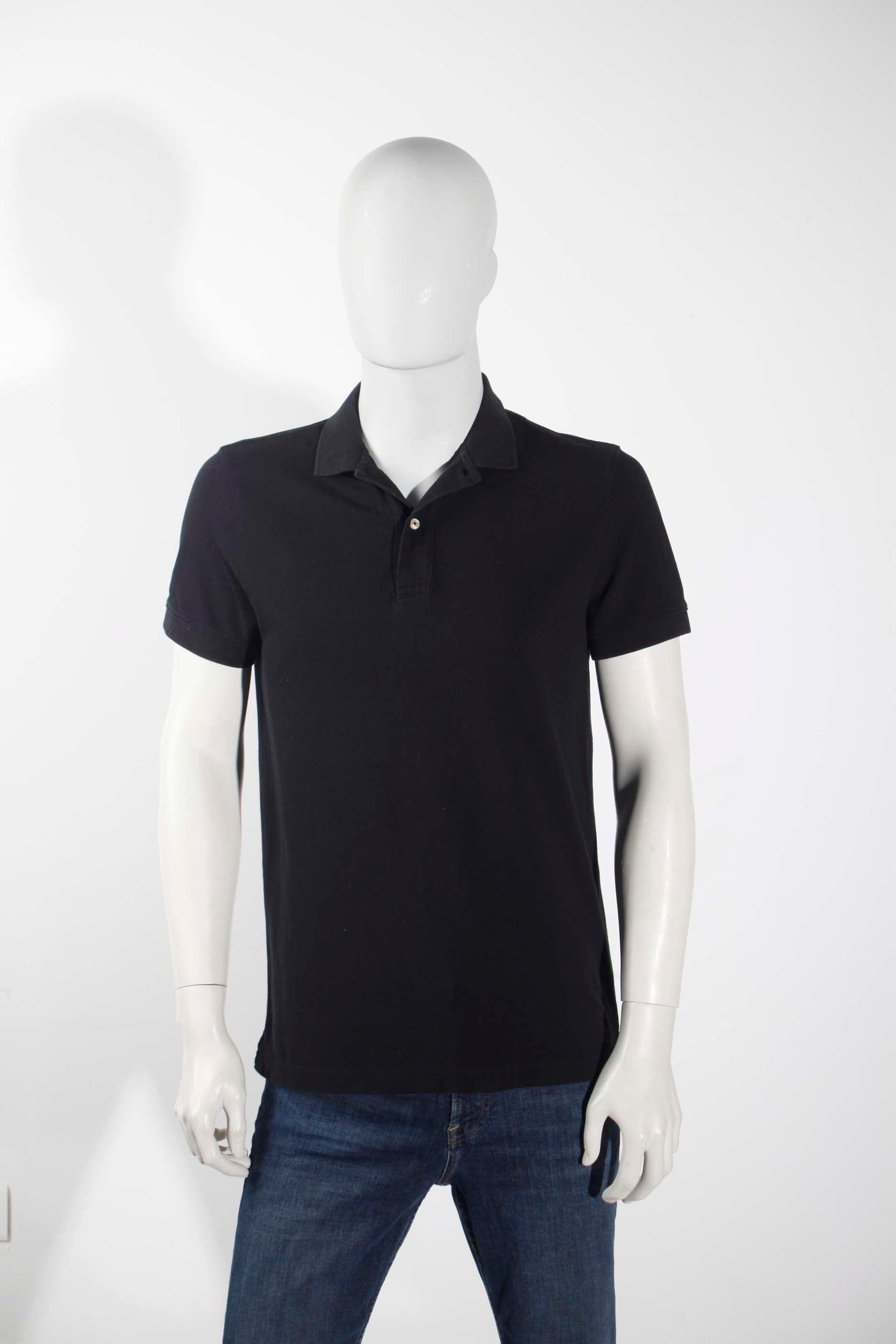 Mens Massimo Dutti Black Polo Shirt (Medium)