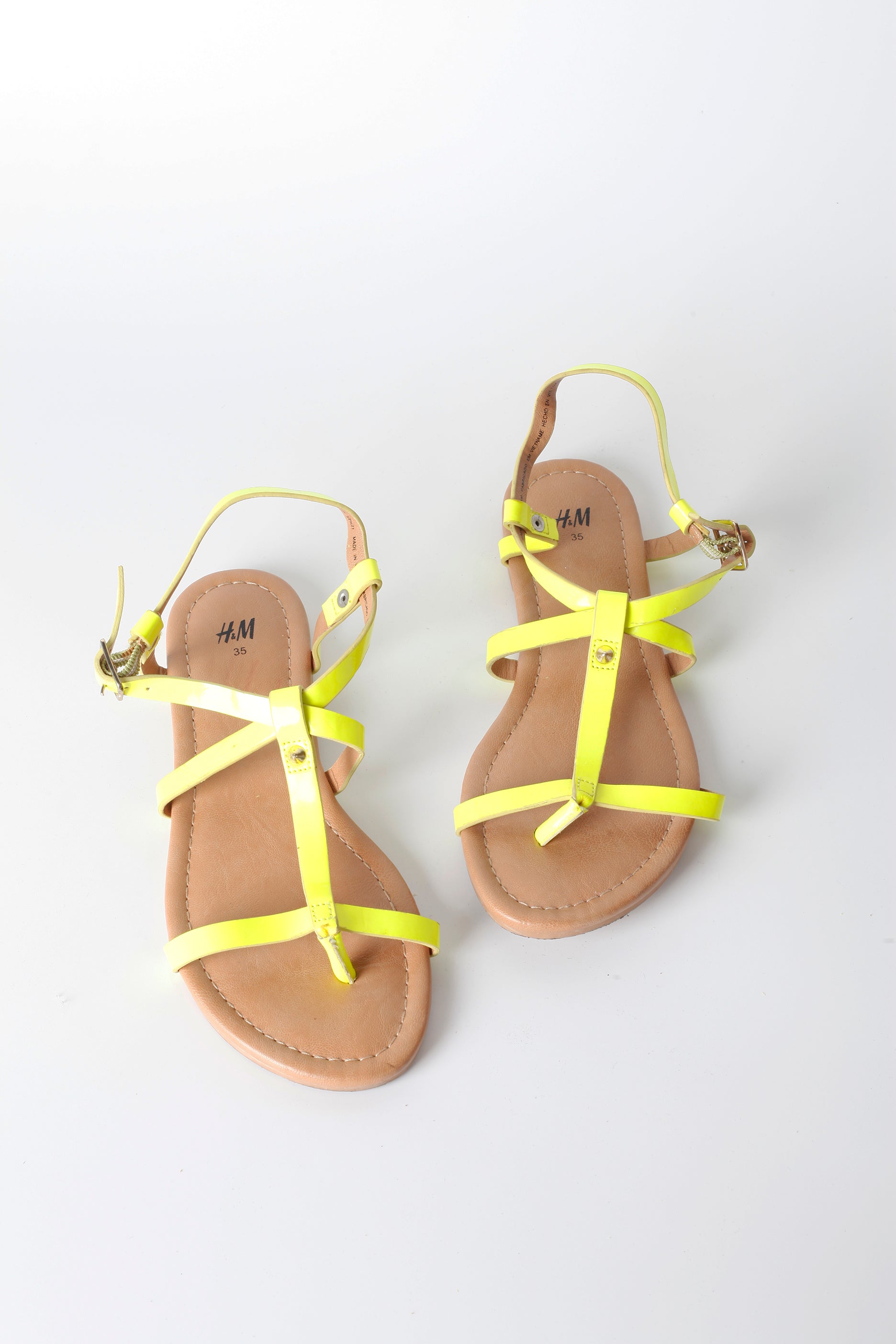 Girls Neon Yellow Strap Sandal