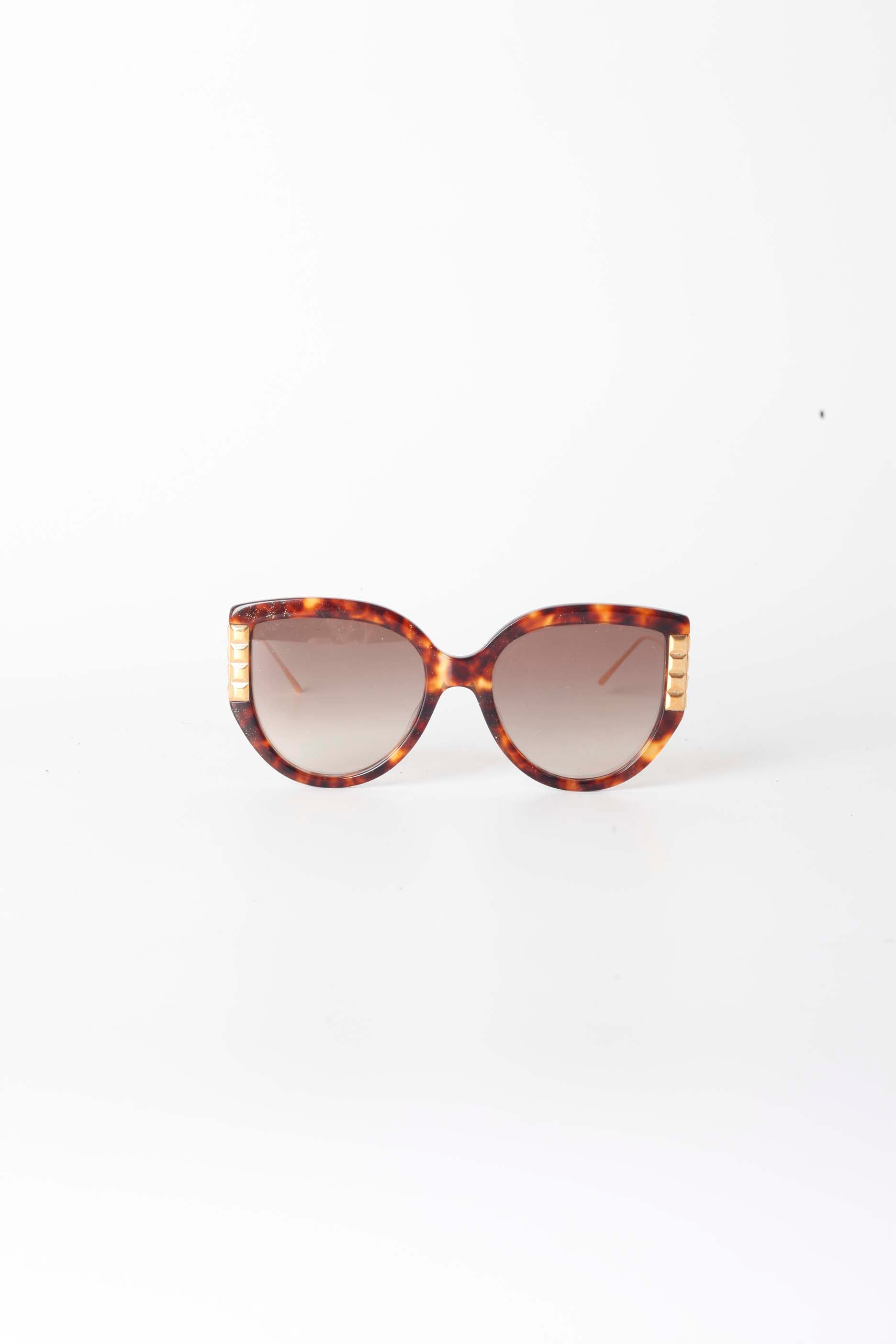 Oversized Tortoise Shell Sunglasses with Gold Studs