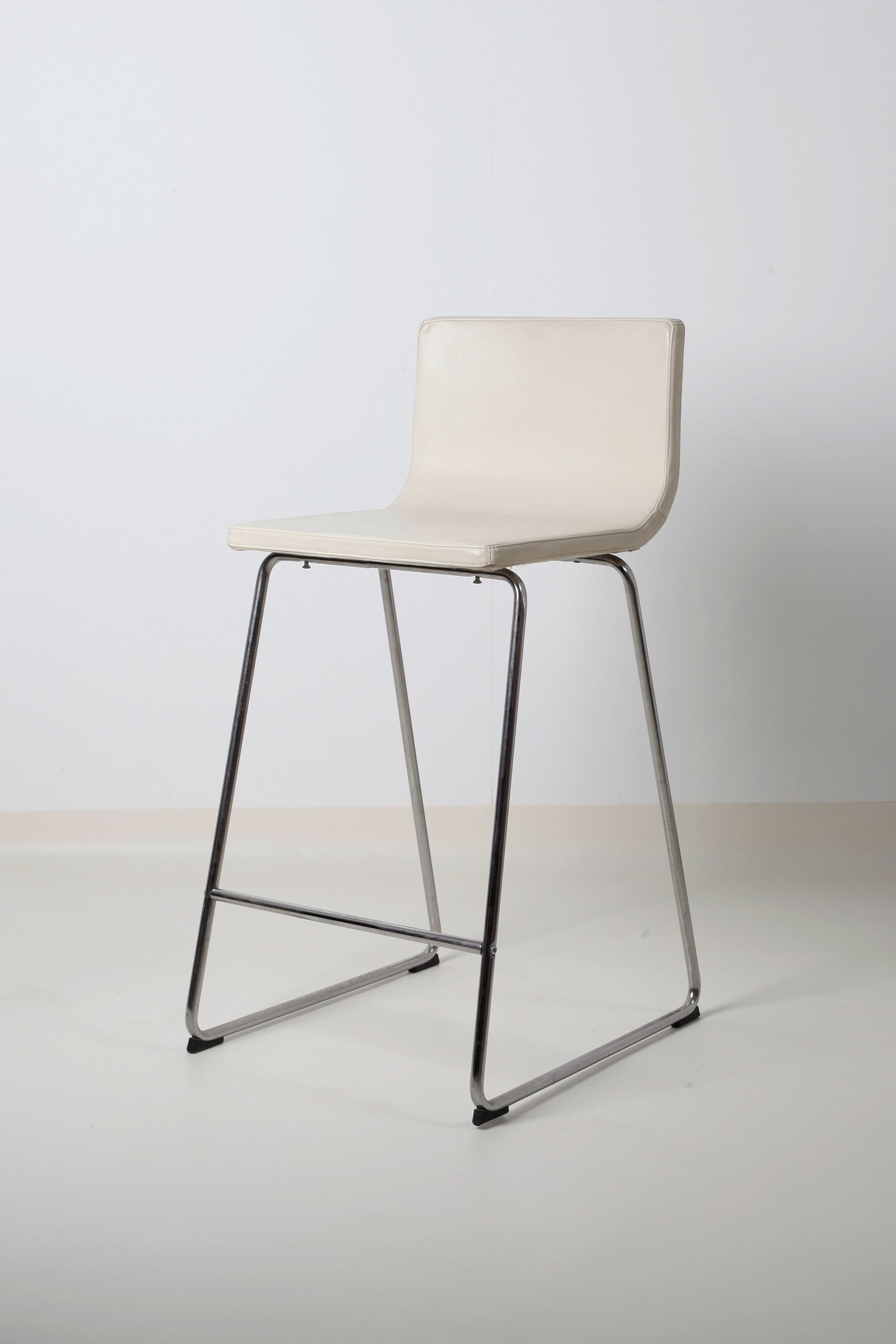 Off White Leather Bar Stool