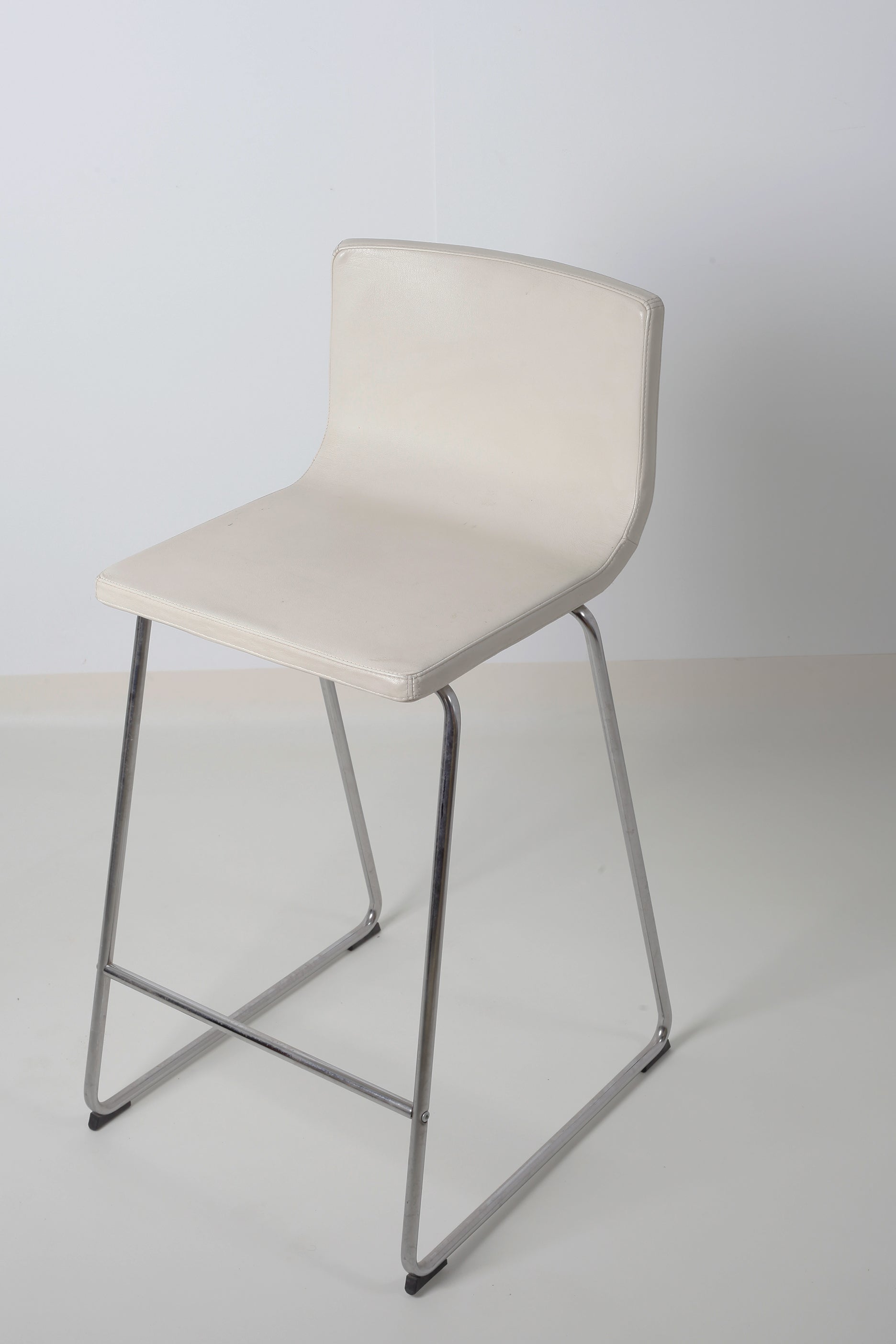 Off White Leather Bar Stool