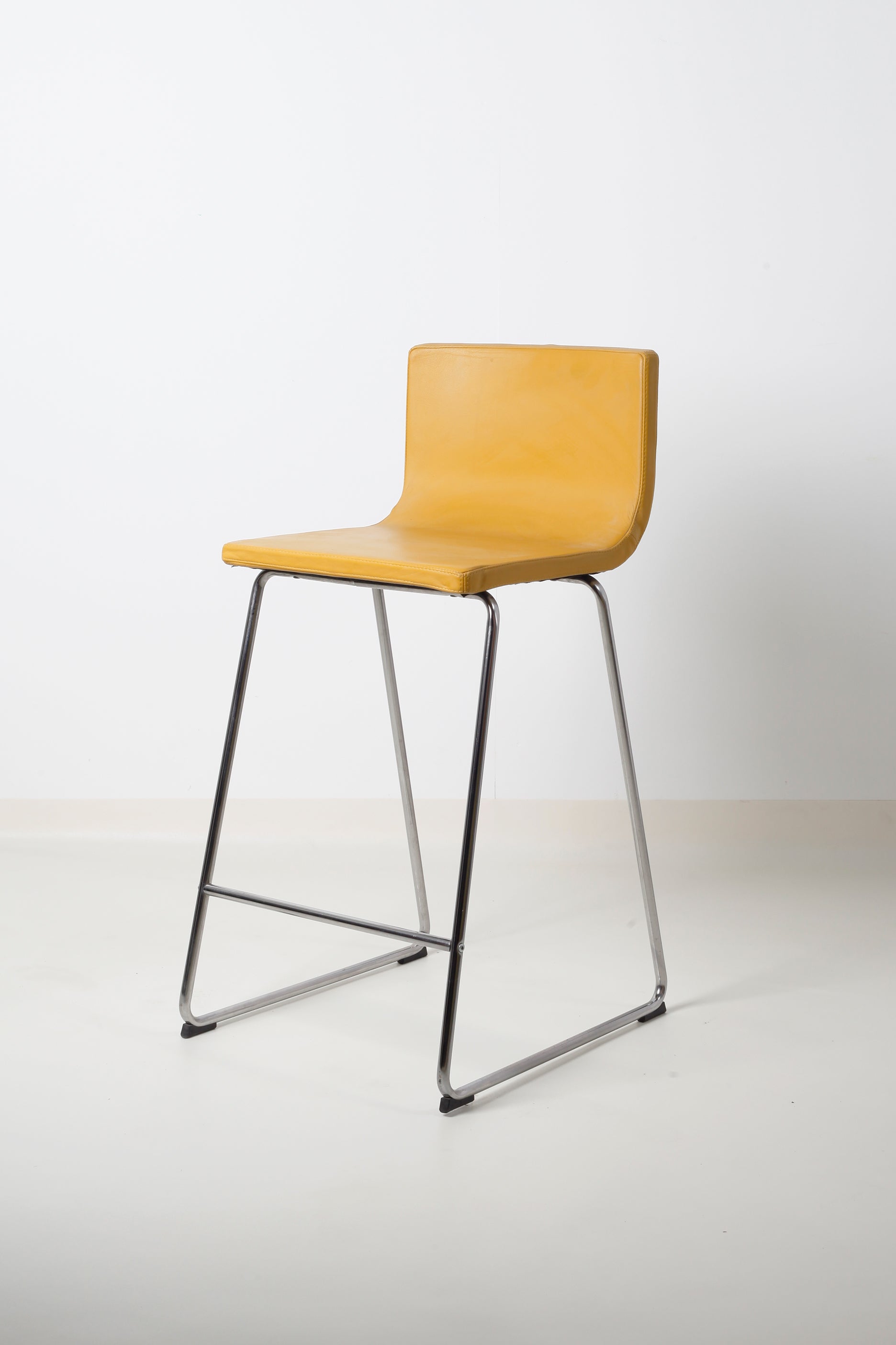 Yellow Leather bar Stool