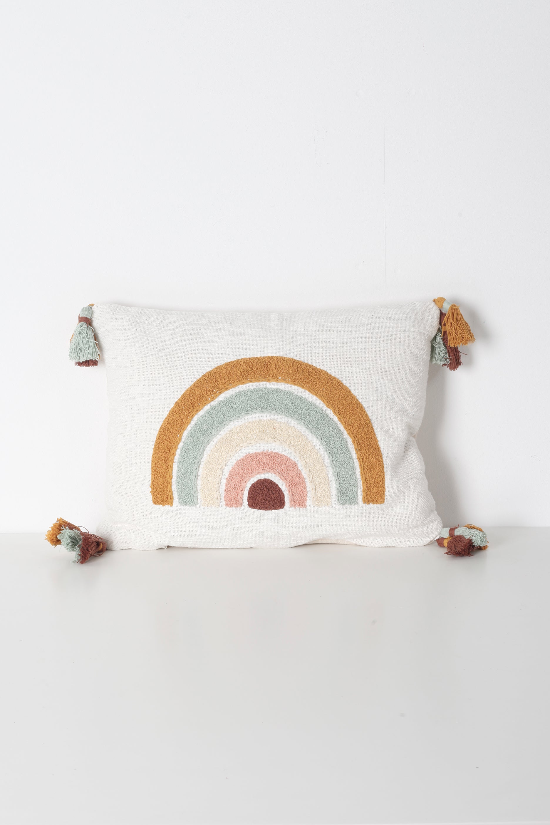 Rainbow Cushion with Tassels