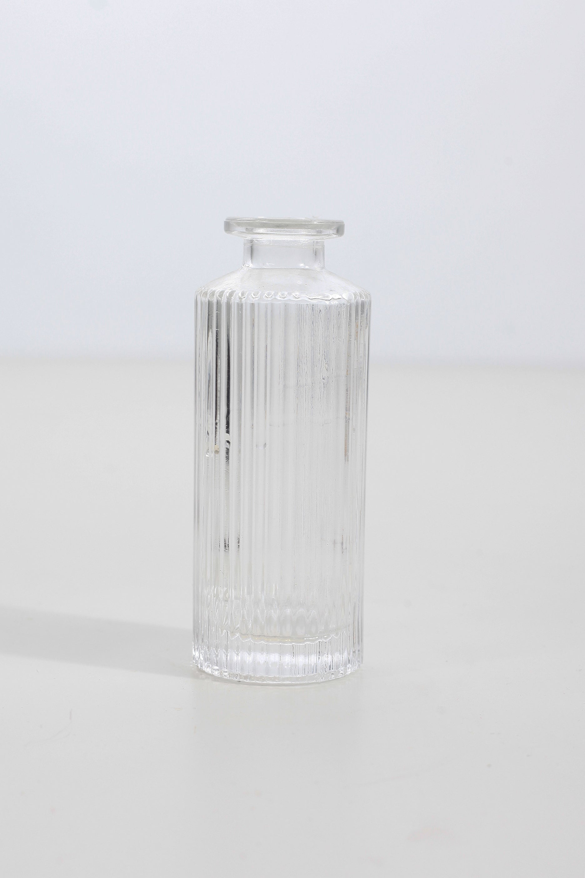 Small Ribbed Glass Bottle