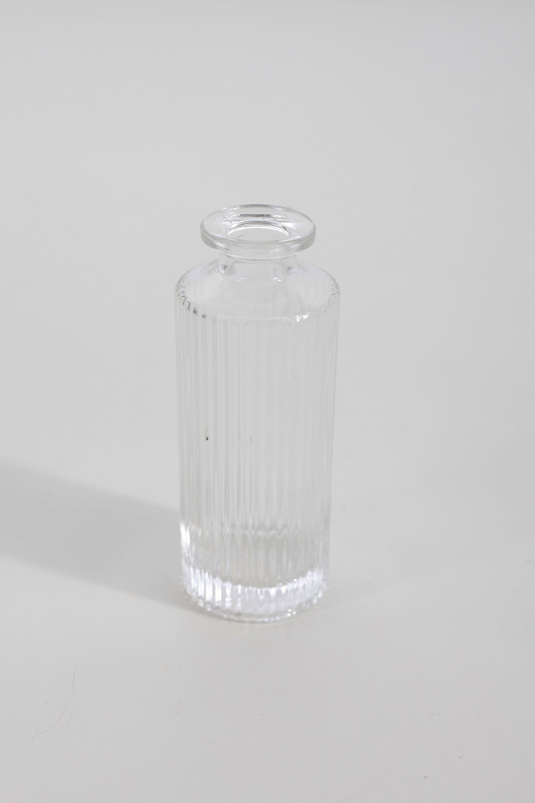 Small Ribbed Glass Bottle