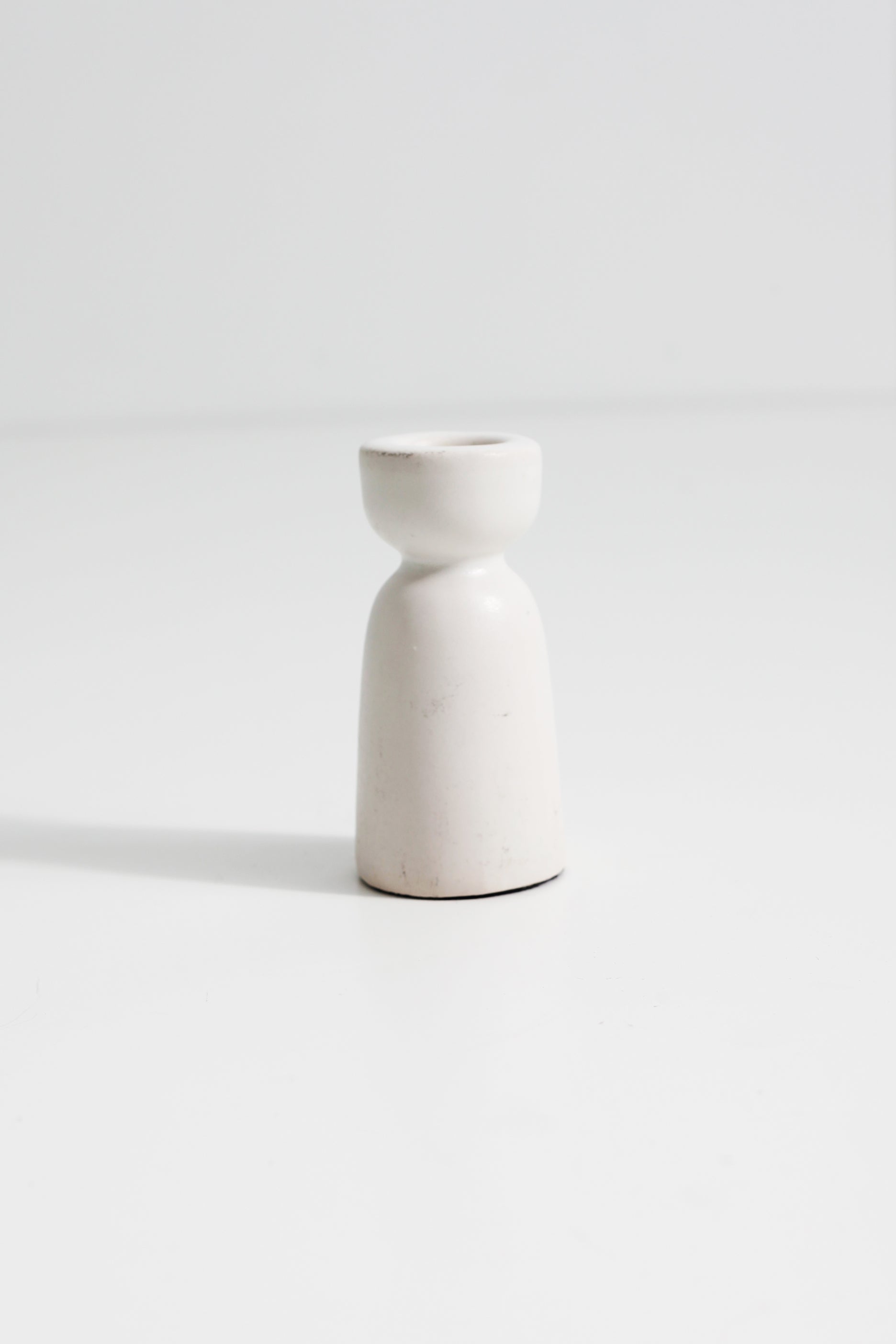 White Ceramic Candle Stick Holder