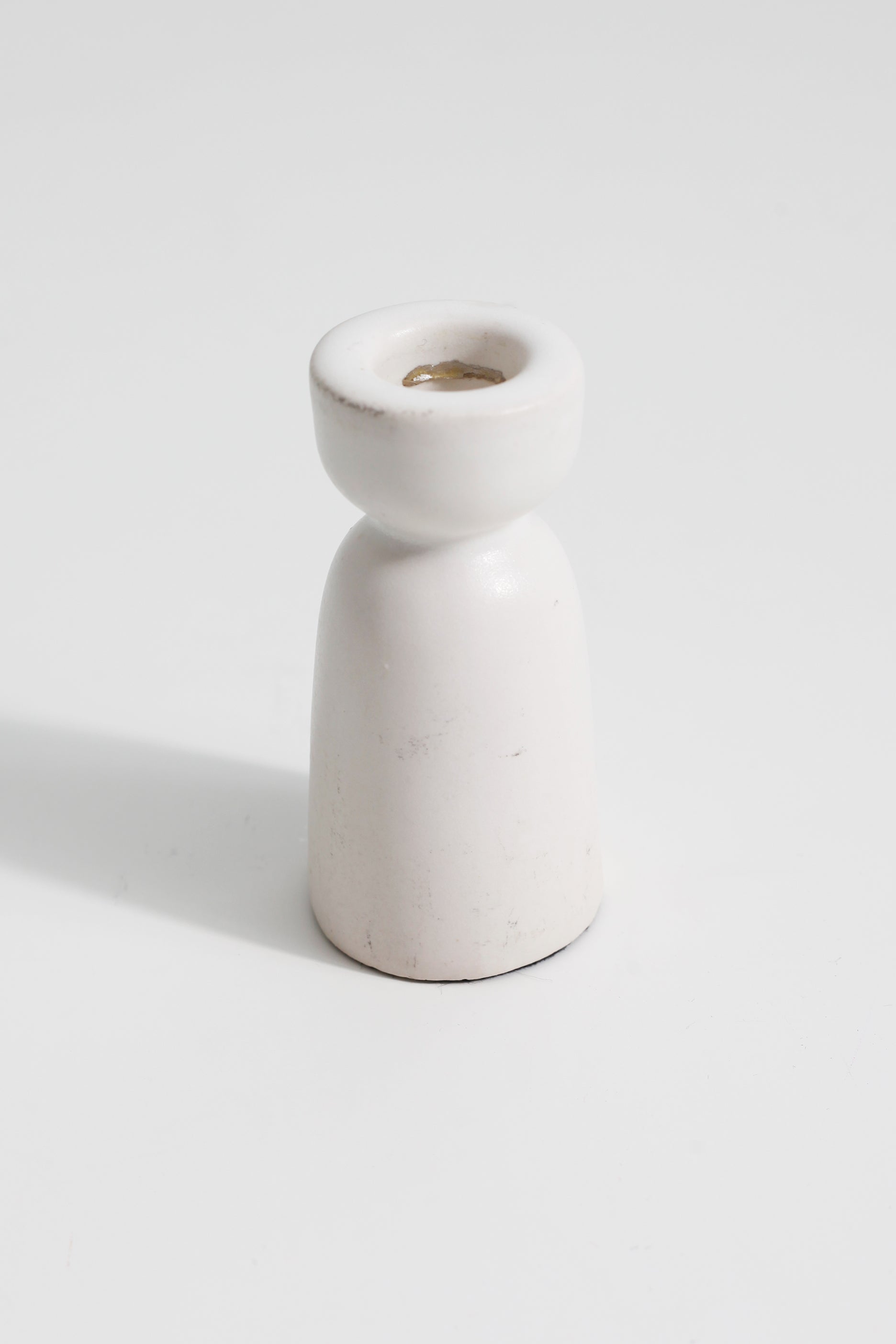 White Ceramic Candle Stick Holder