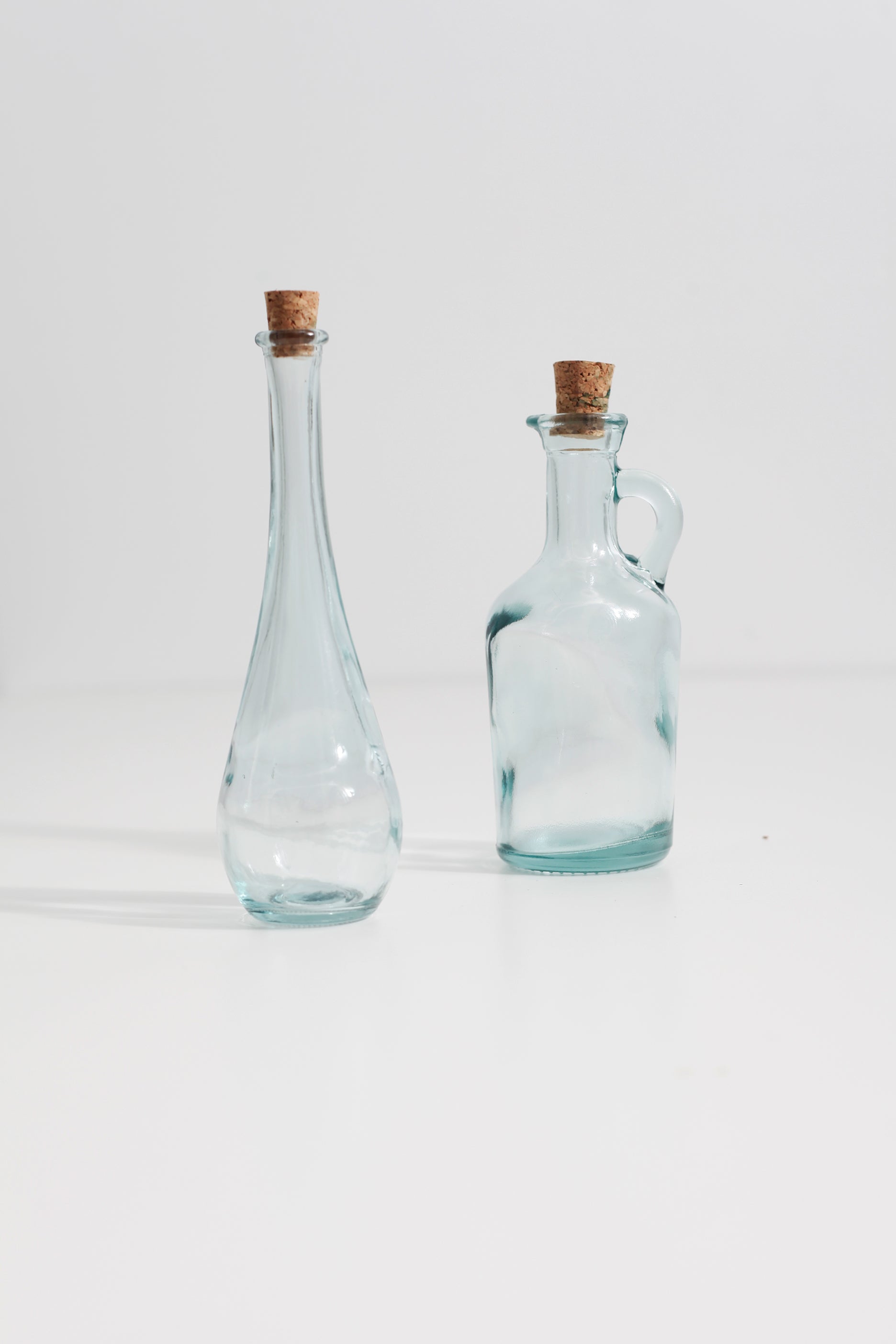 Thin Stem Glass Oil Bottle with Cork Lid